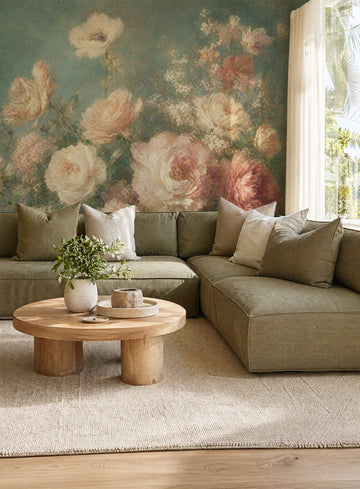 Faded Rose Garden Mural Wallpaper