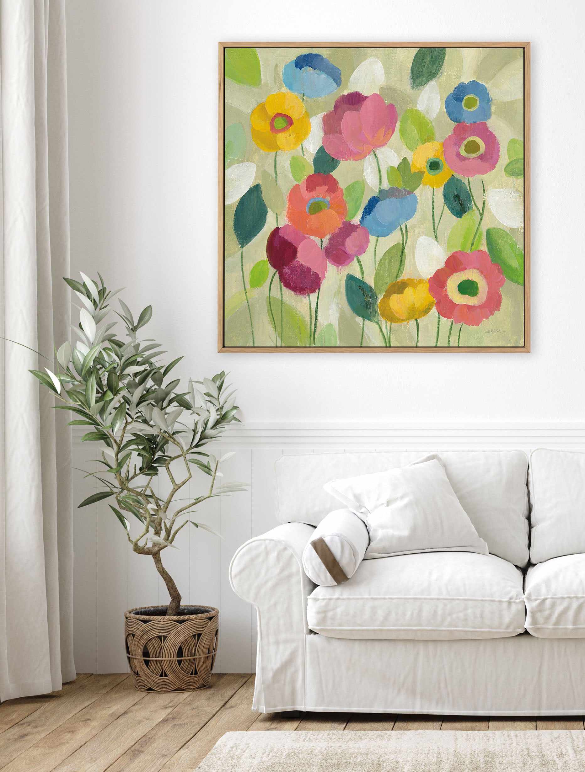 Fairy Tale Flowers | Framed Canvas Art Print