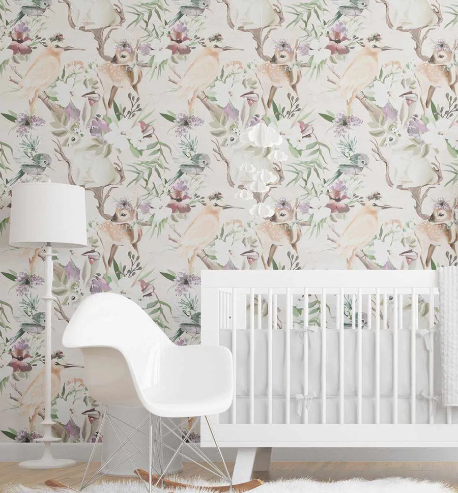 Fairytale Friends Wallpaper-Wallpaper-Buy Kids Removable Wallpaper Online Our Custom Made Children√¢‚Ç¨‚Ñ¢s Wallpapers Are A Fun Way To Decorate And Enhance Boys Bedroom Decor And Girls Bedrooms They Are An Amazing Addition To Your Kids Bedroom Walls Our Collection of Kids Wallpaper Is Sure To Transform Your Kids Rooms Interior Style From Pink Wallpaper To Dinosaur Wallpaper Even Marble Wallpapers For Teen Boys Shop Peel And Stick Wallpaper Online Today With Olive et Oriel