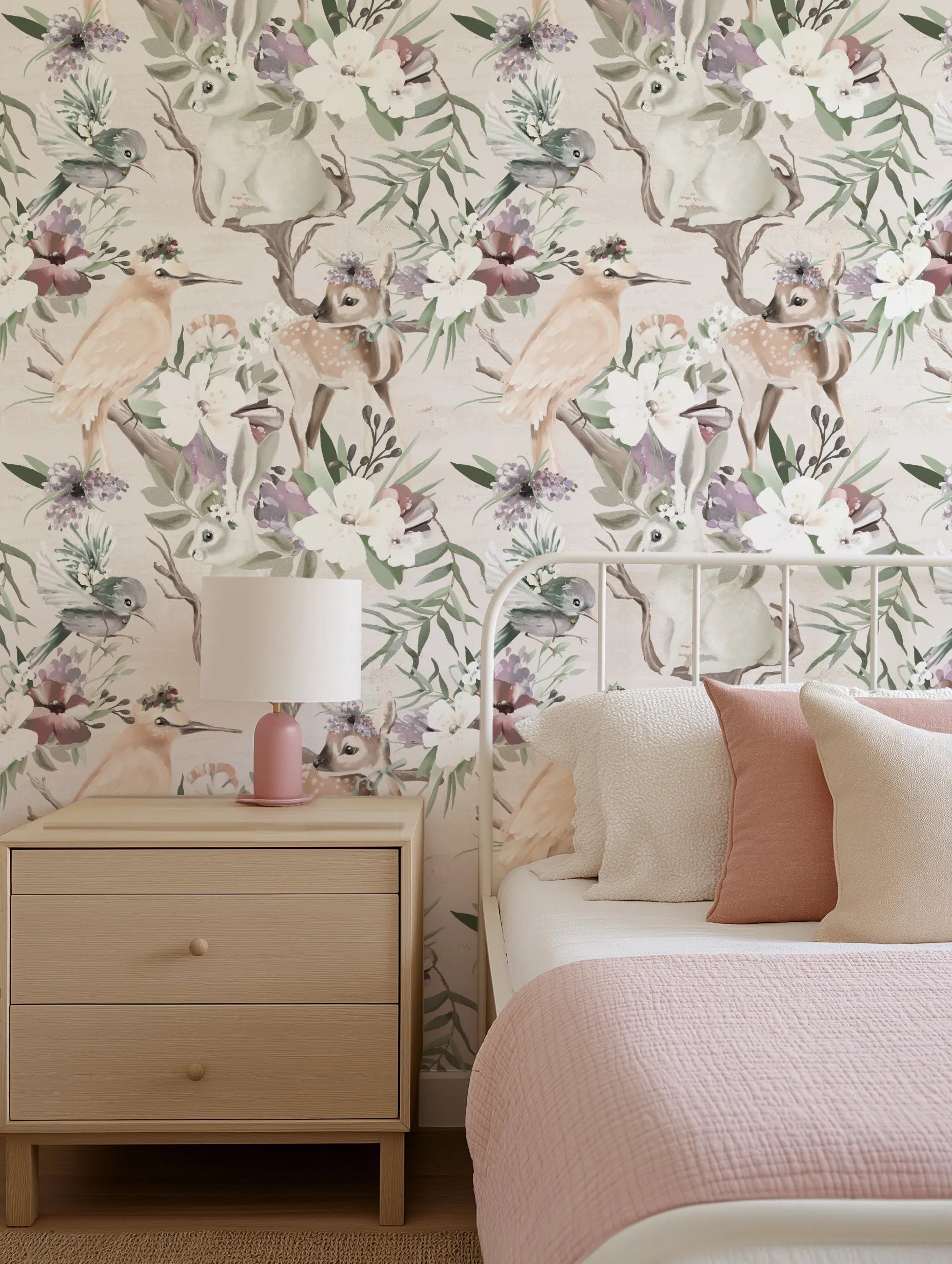 Fairytale Friends Wallpaper from Olive et Oriel where you can shop wallpaper and artworks online