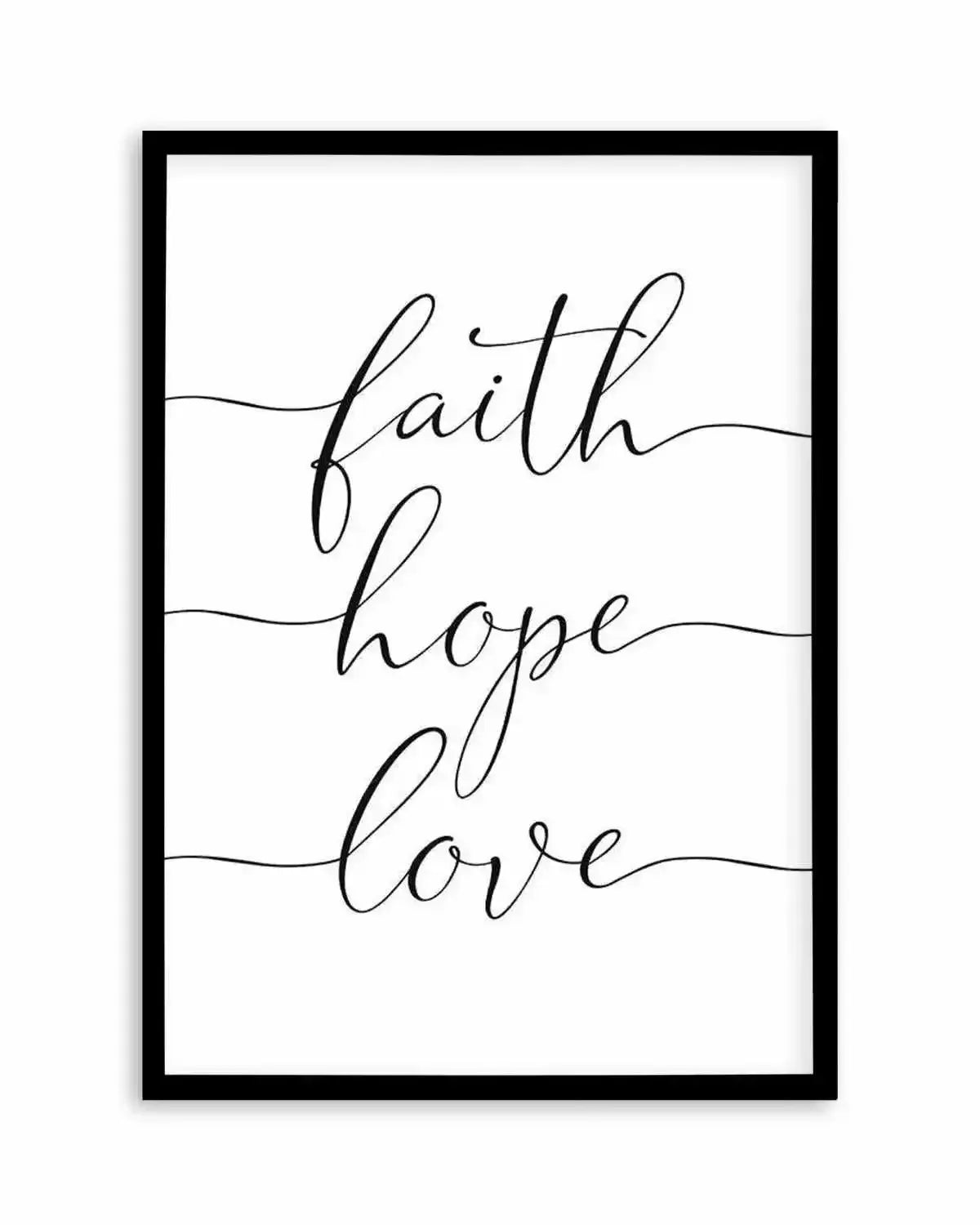 Faith Hope Love Art Print from Olive et Oriel where you can shop wallpaper and artworks online