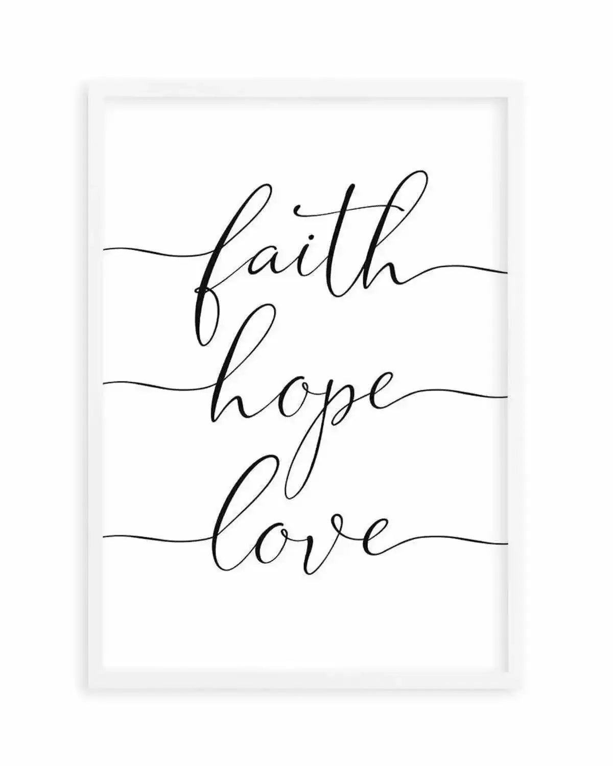 Faith Hope Love Art Print from Olive et Oriel where you can shop wallpaper and artworks online