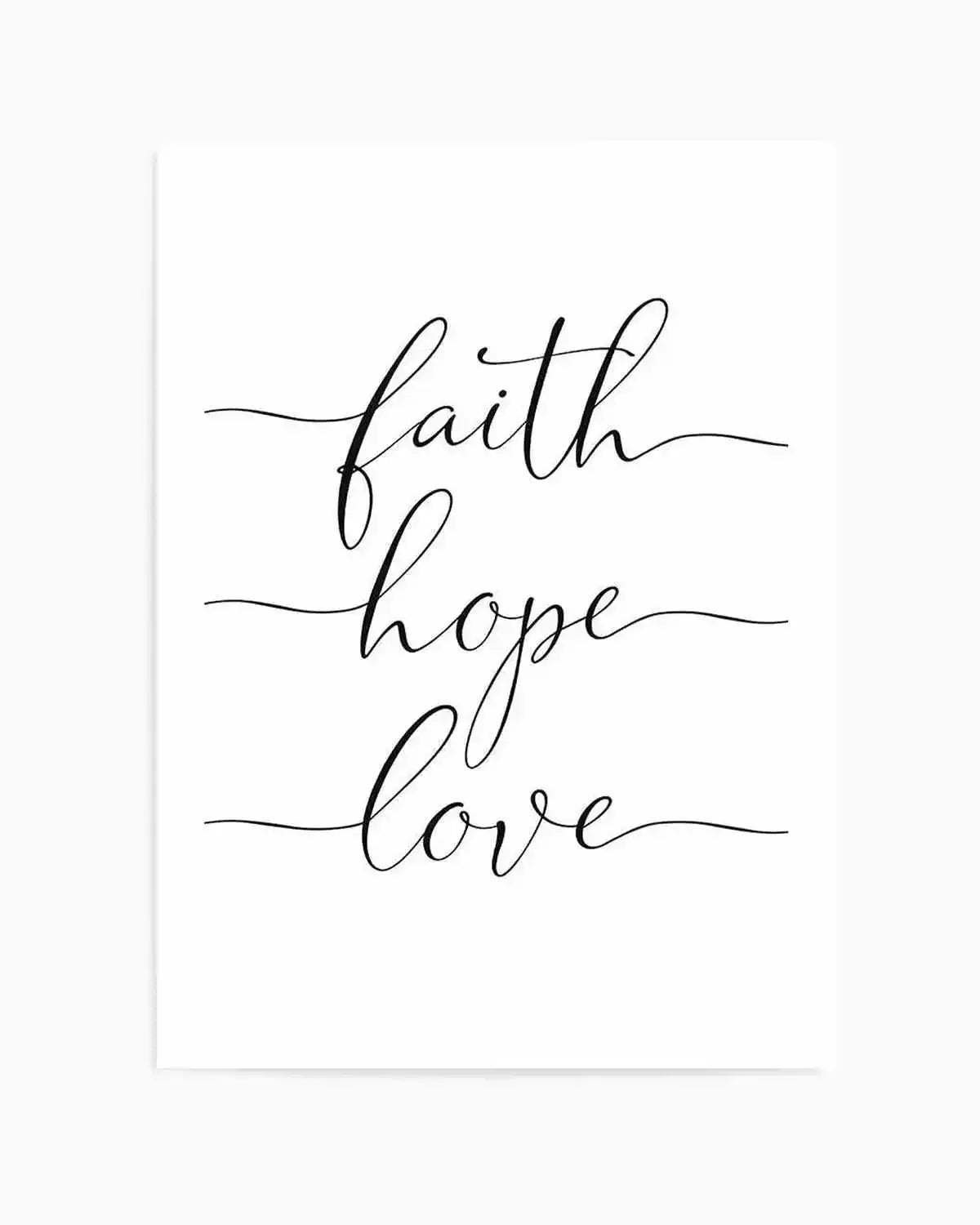 Faith Hope Love Art Print from Olive et Oriel where you can shop wallpaper and artworks online