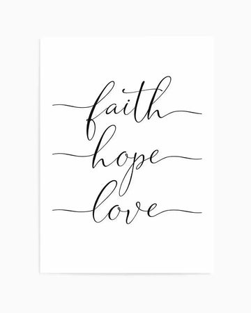 Faith Hope Love Art Print from Olive et Oriel where you can shop wallpaper and artworks online