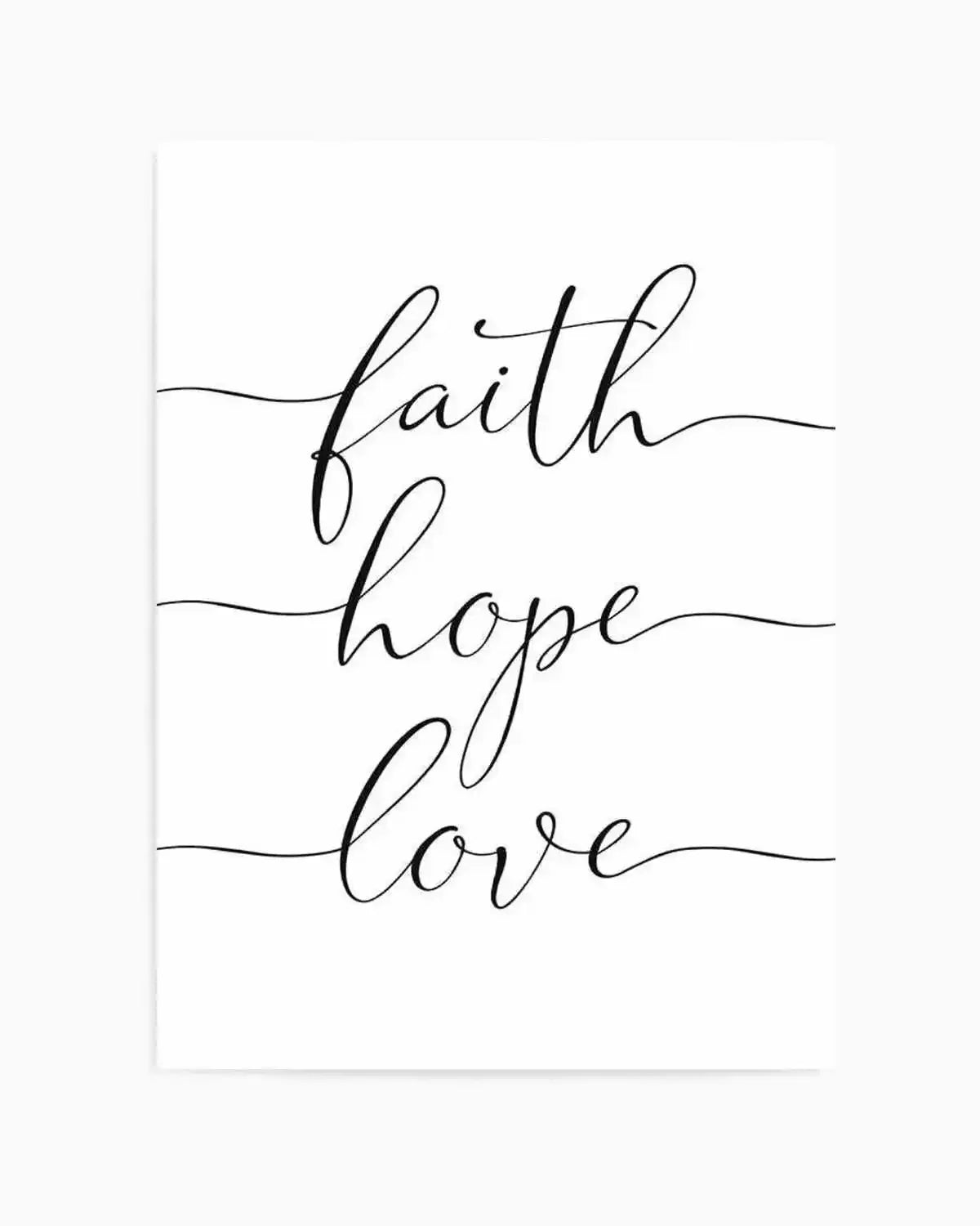Faith Hope Love Art Print from Olive et Oriel where you can shop wallpaper and artworks online