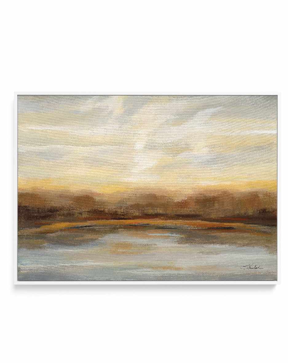 Fall Lake Sunset | Framed Canvas Art Print