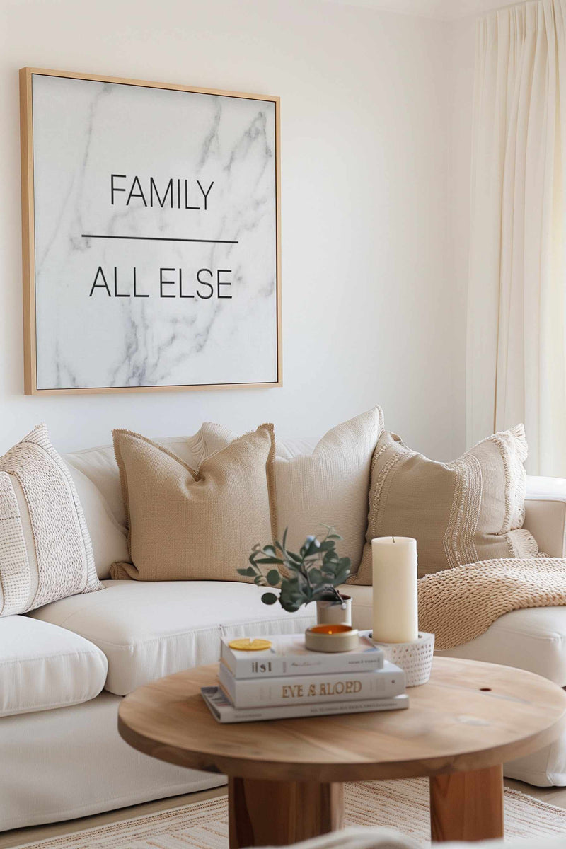 Family Over All Else SQ | Framed Canvas Art Print