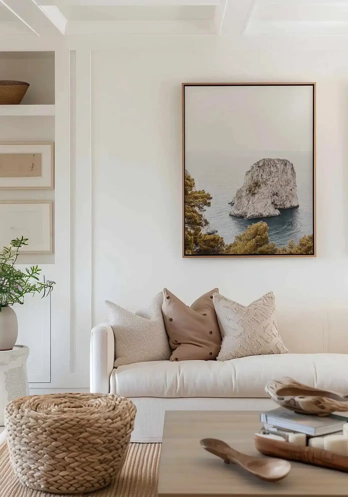 Faraglioni Rocks, Capri Italy | Framed Canvas Art Print from Olive et Oriel where you can shop wallpaper and artworks online