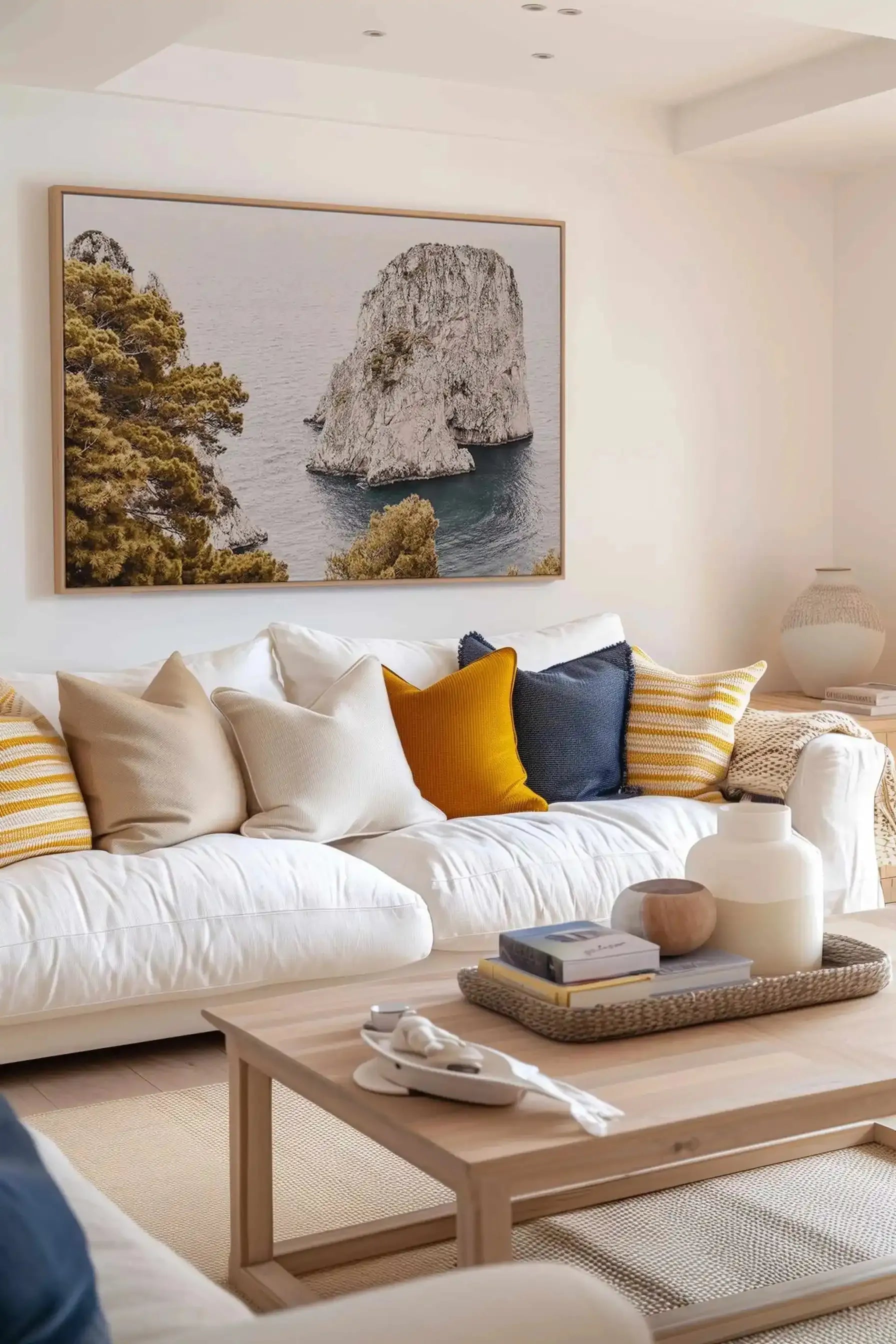 Faraglioni Rocks | LS | Framed Canvas Art Print from Olive et Oriel where you can shop wallpaper and artworks online