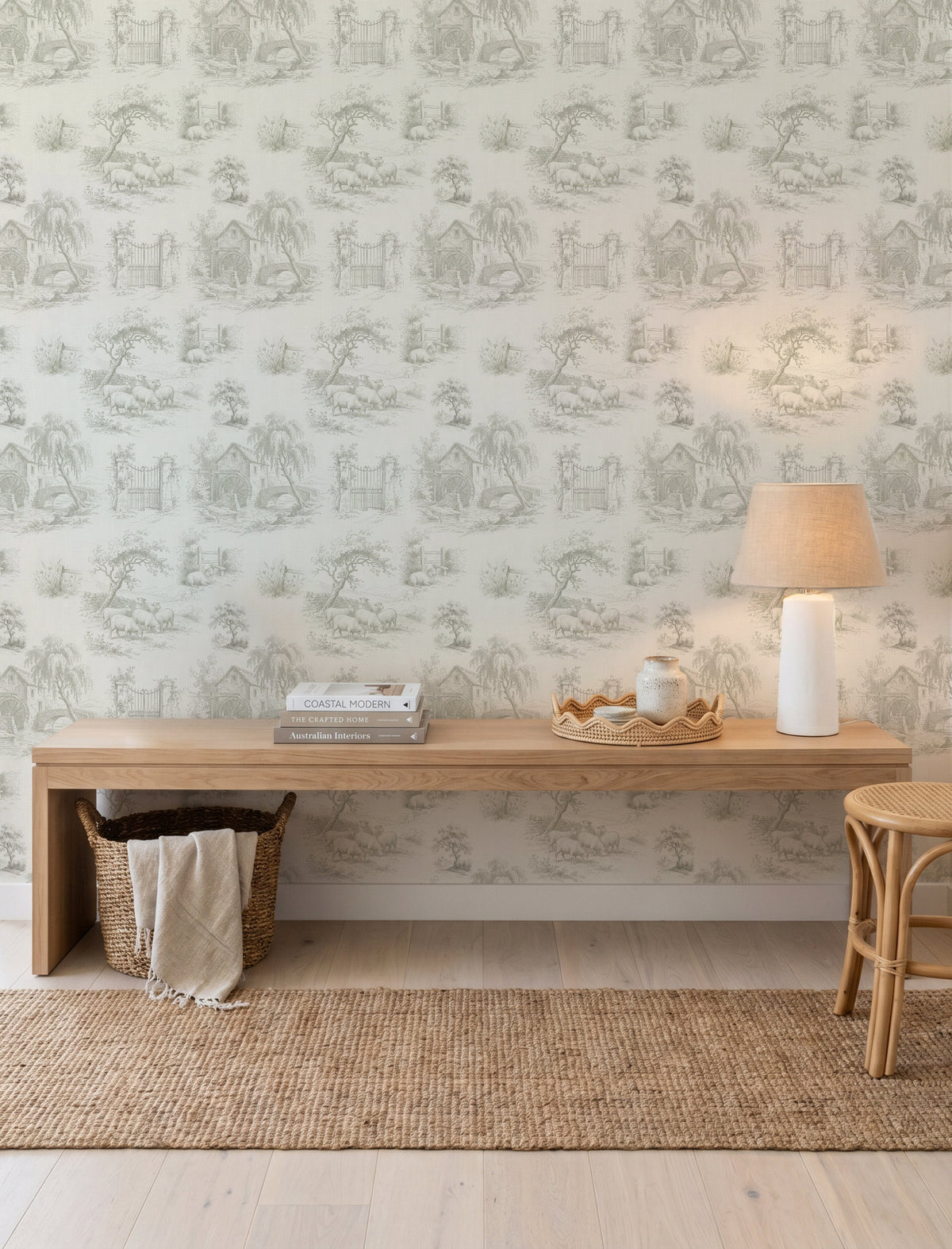 Farmhouse Toile de Jouy Wallpaper
