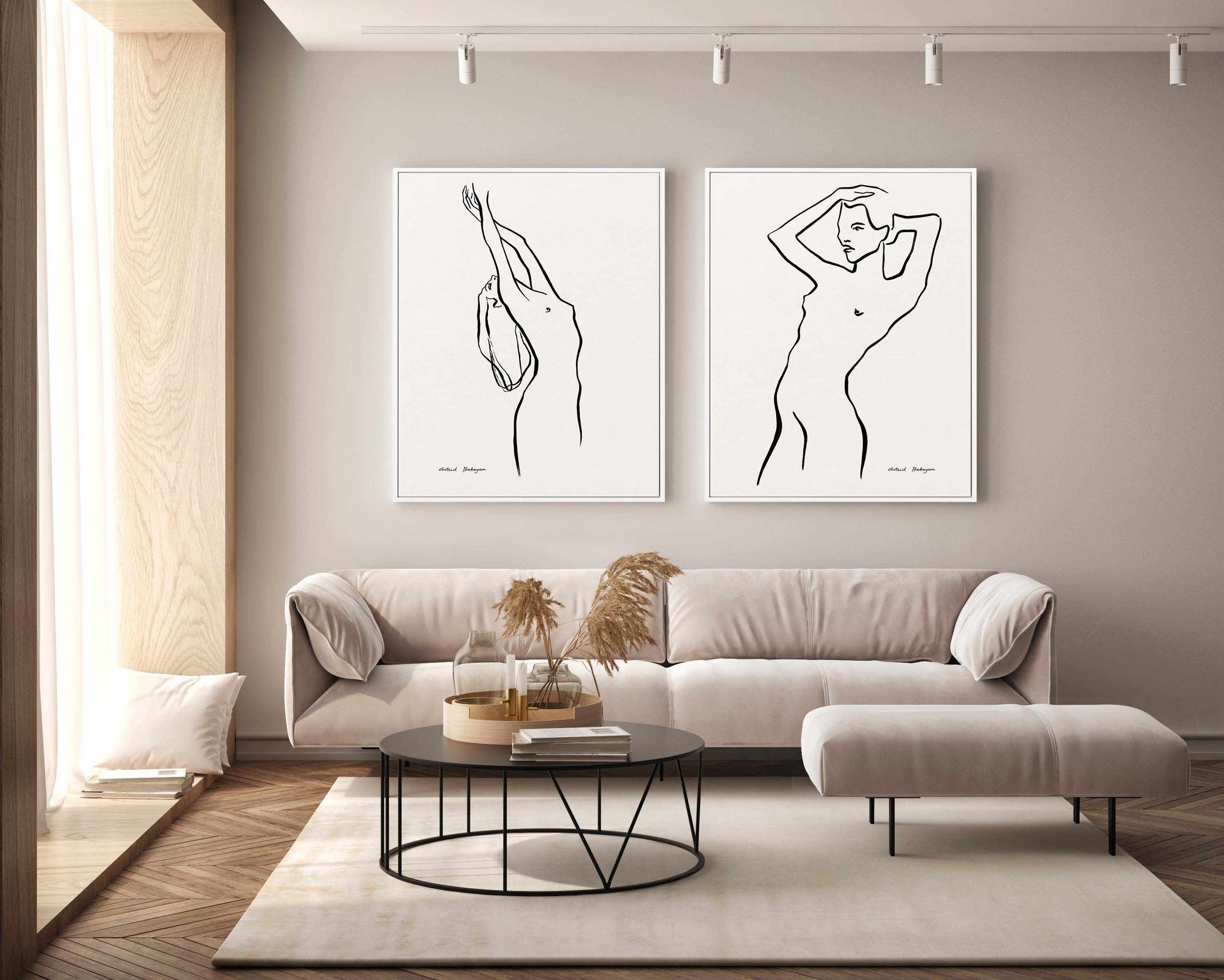 Female Outlines I by Astrid Babayan | Framed Canvas Art Print from Olive et Oriel where you can shop wallpaper and artworks online