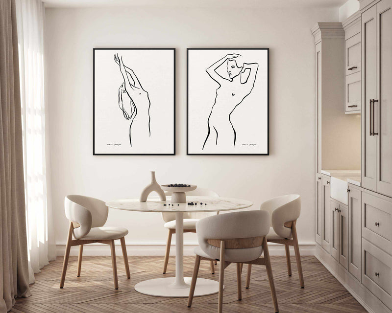 Female Outlines II by Astrid Babayan | Framed Canvas Art Print