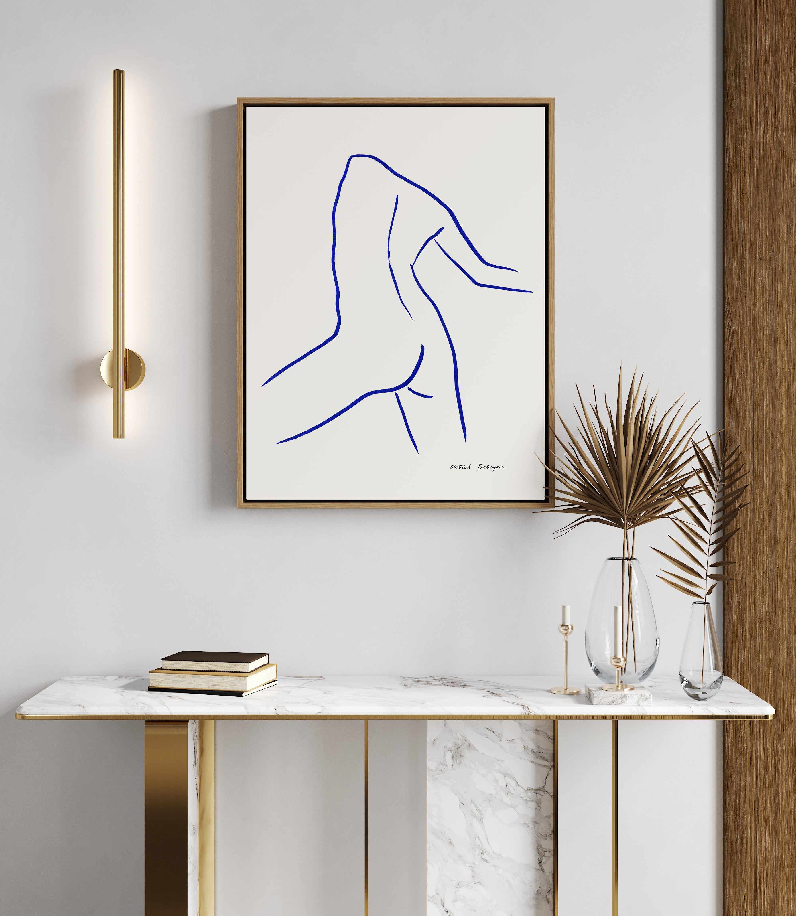 Female Outlines IV by Astrid Babayan | Framed Canvas Art Print