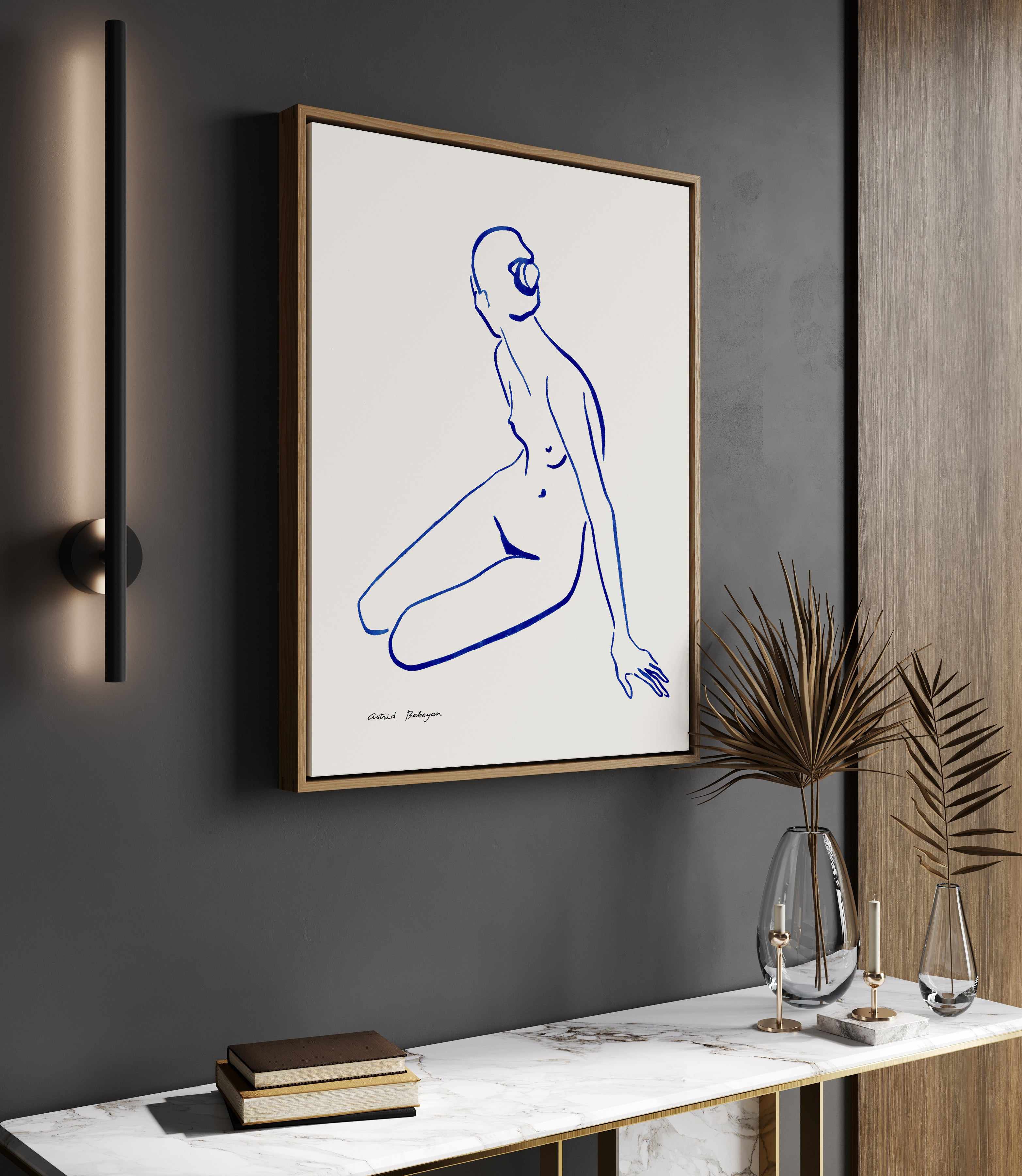 Female Outlines V by Astrid Babayan | Framed Canvas Art Print