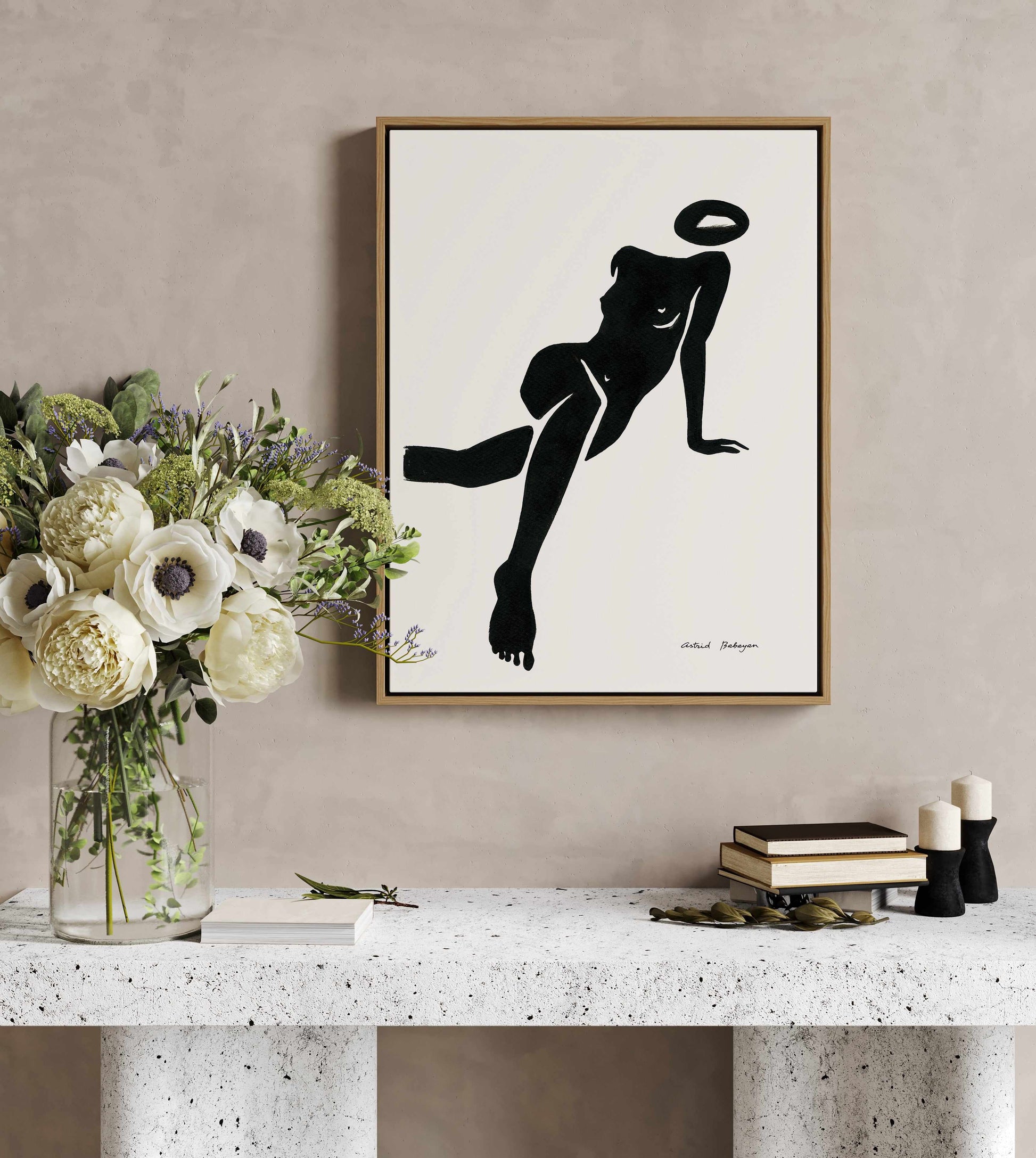 Female Shapes I in Black I by Astrid Babayan | Framed Canvas Art Print from Olive et Oriel where you can shop wallpaper and artworks online
