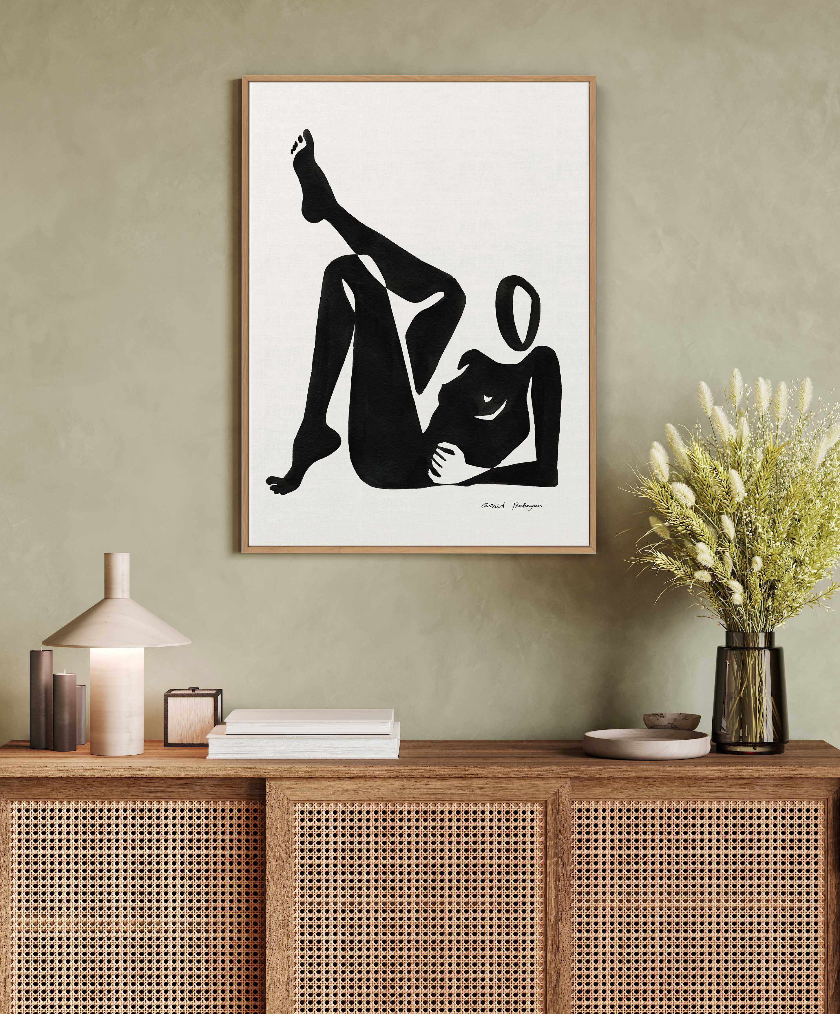 Female Shapes I in Black VIII by Astrid Babayan | Framed Canvas Art Print