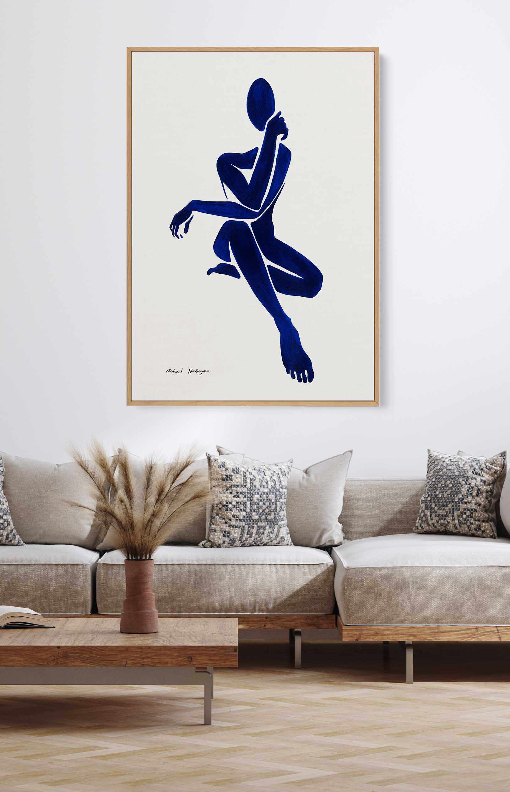 Female Shapes I in Blue II by Astrid Babayan | Framed Canvas Art Print