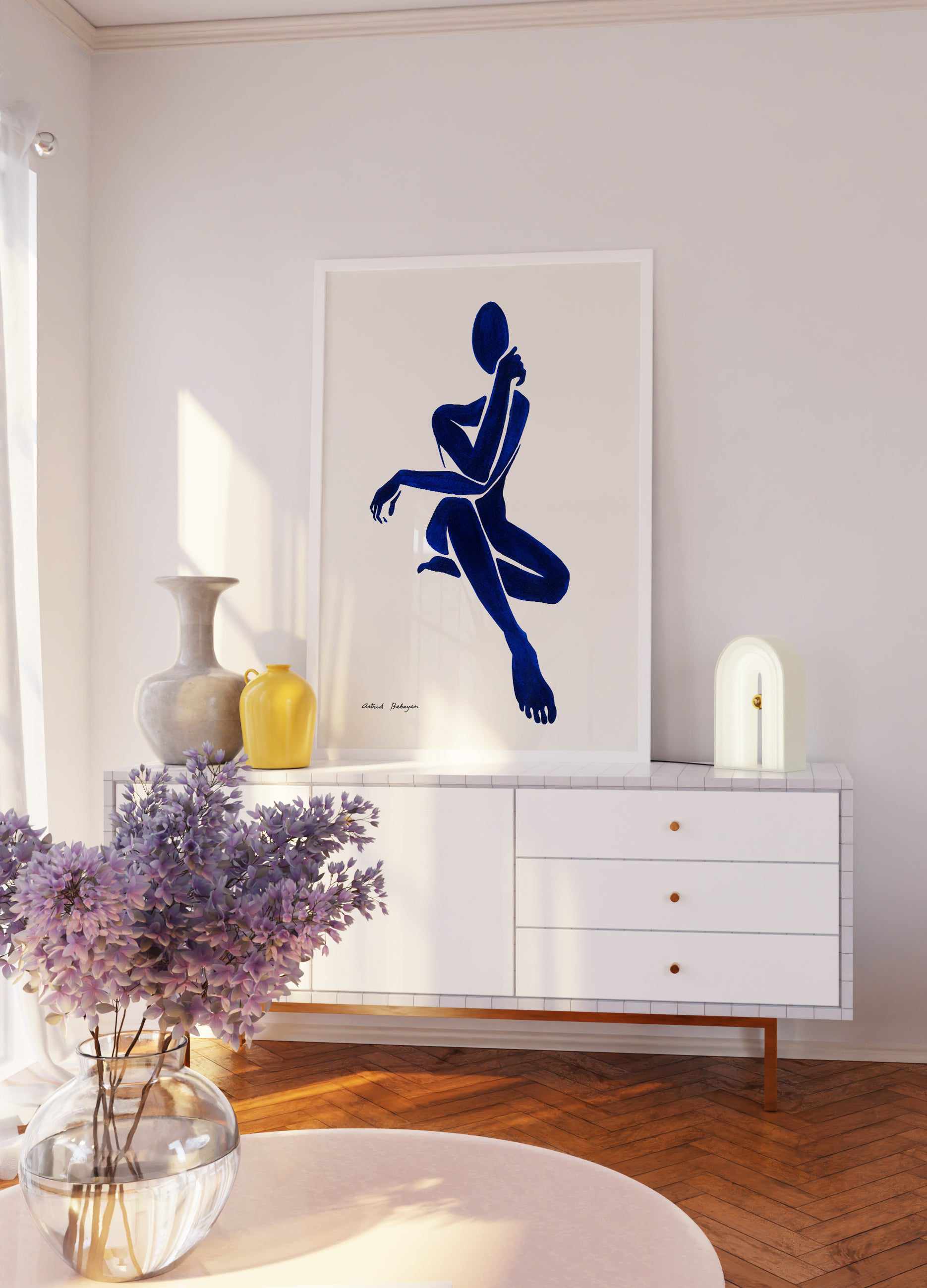 Female Shapes I in Blue II by Astrid Babayan | Art Print from Olive et Oriel where you can shop wallpaper and artworks online