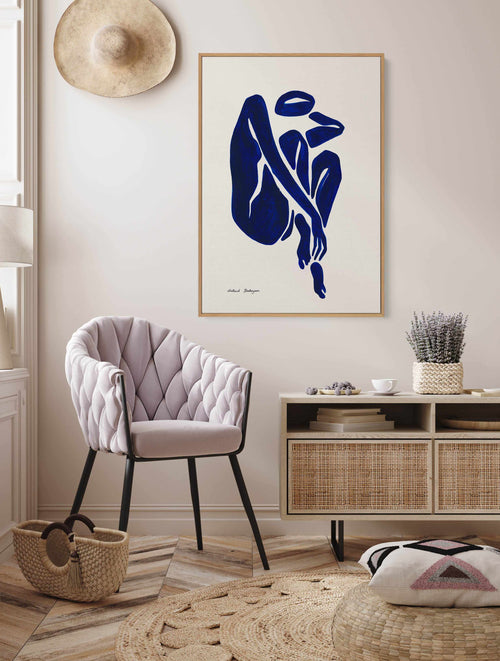 Female Shapes I in Blue III by Astrid Babayan | Framed Canvas Art Print