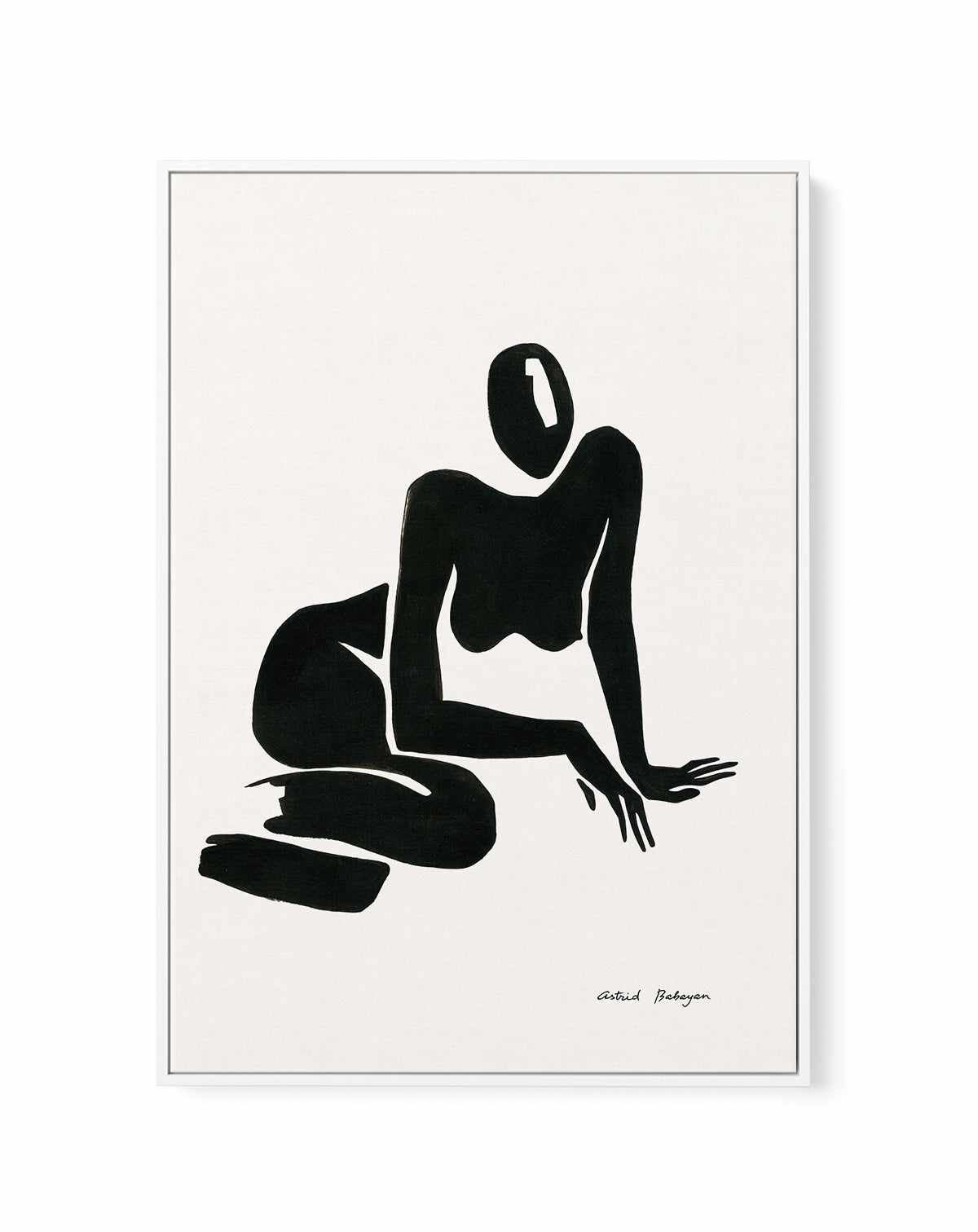 Female Shapes II in Black I by Astrid Babayan | Framed Canvas Art Print