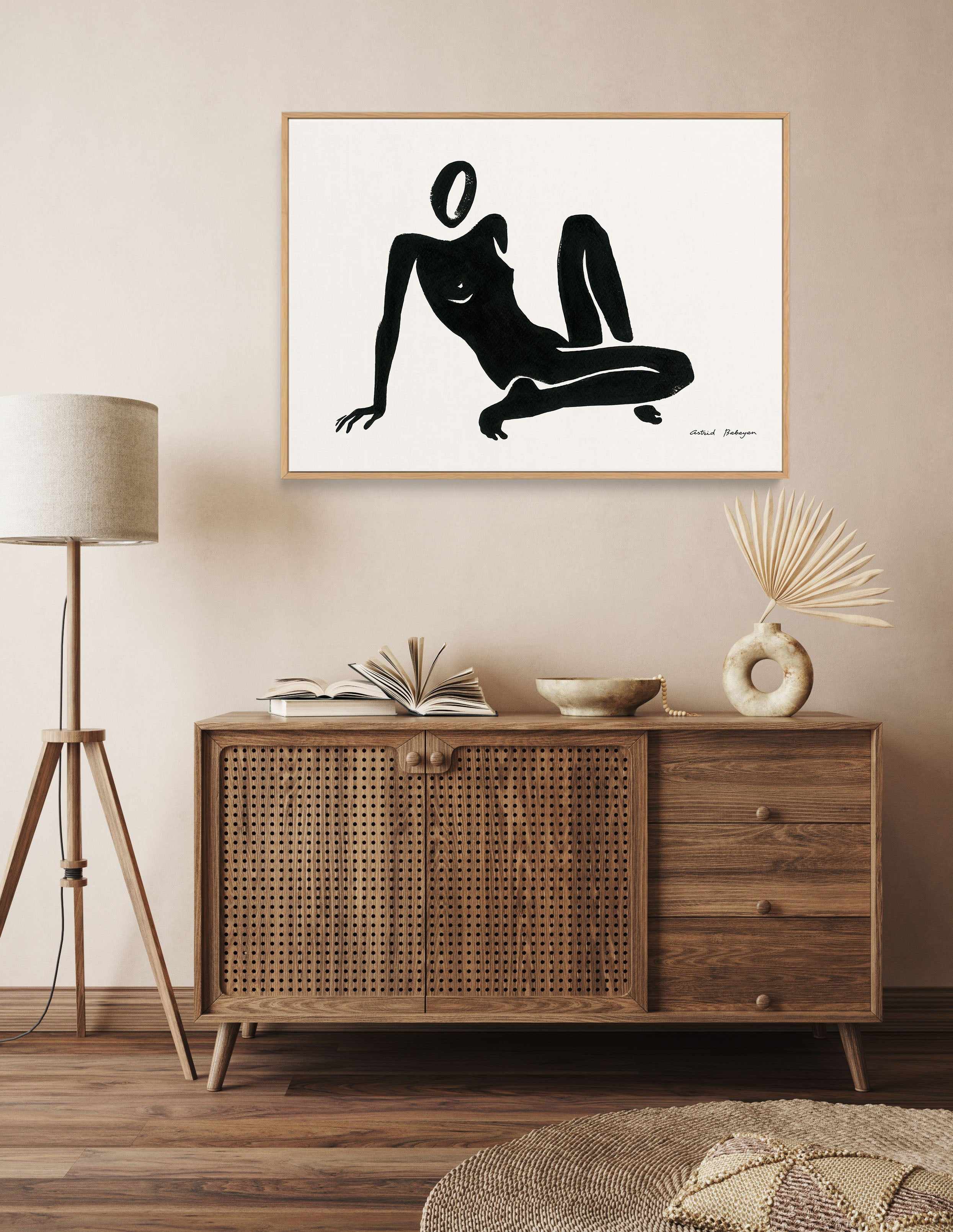 Female Shapes III in Black I by Astrid Babayan | Framed Canvas Art Print