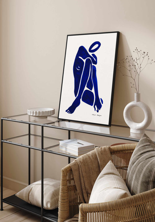 Female Shapes IV in Blue I by Astrid Babayan | Framed Canvas Art Print