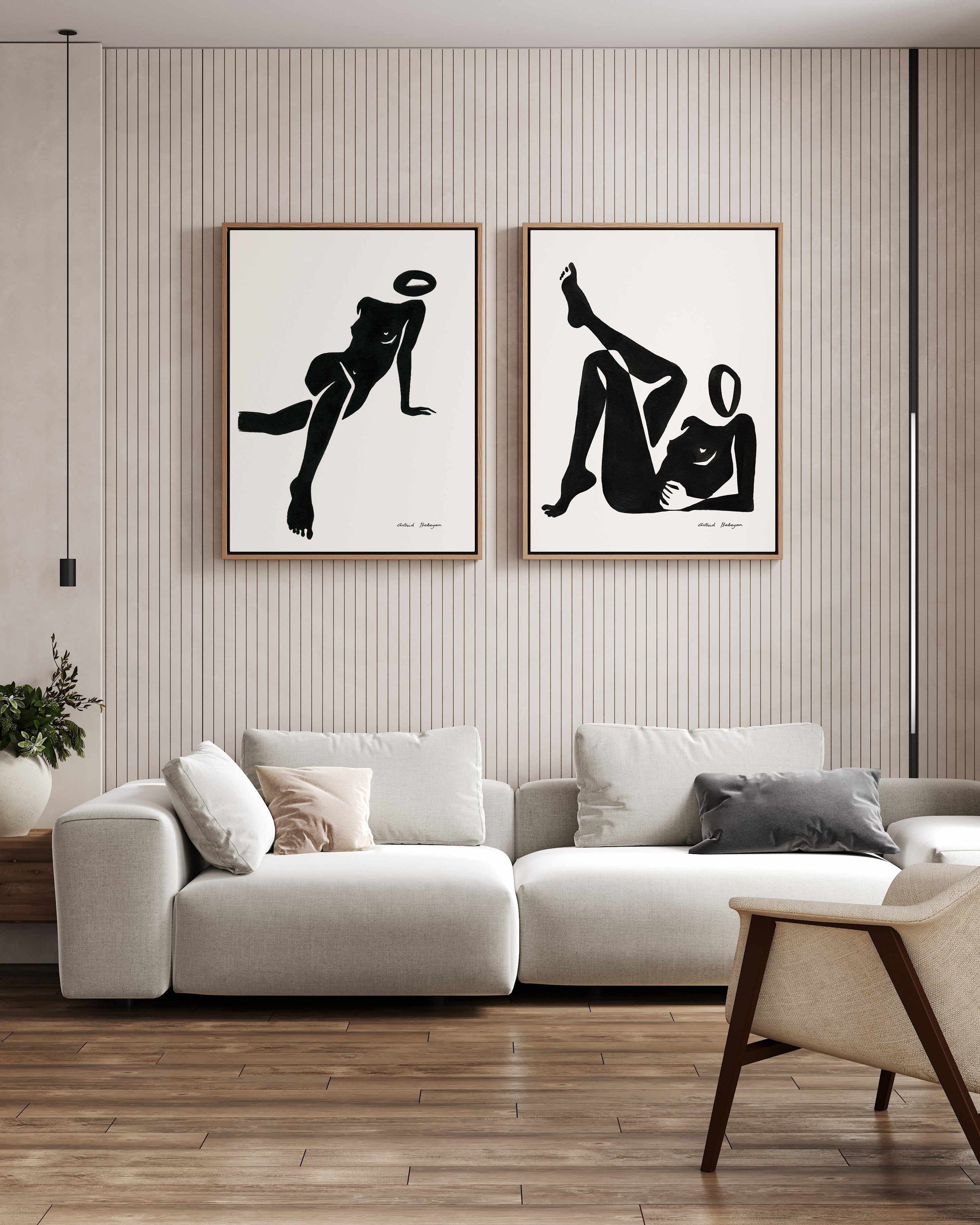 Female Shapes I in Black I by Astrid Babayan | Framed Canvas Art Print from Olive et Oriel where you can shop wallpaper and artworks online