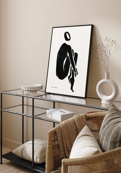 Female Shapes V in Black I by Astrid Babayan | Framed Canvas Art Print