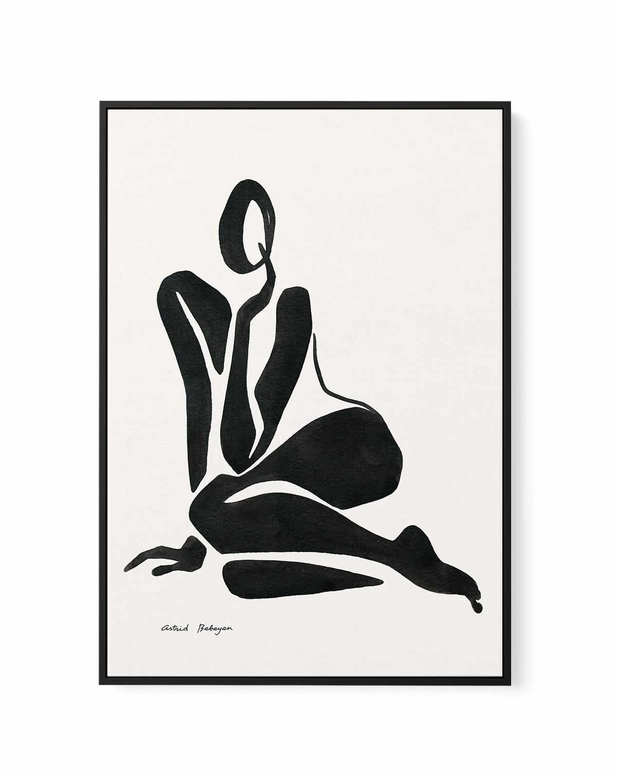 Female Shapes VI in Black I by Astrid Babayan | Framed Canvas Art Print