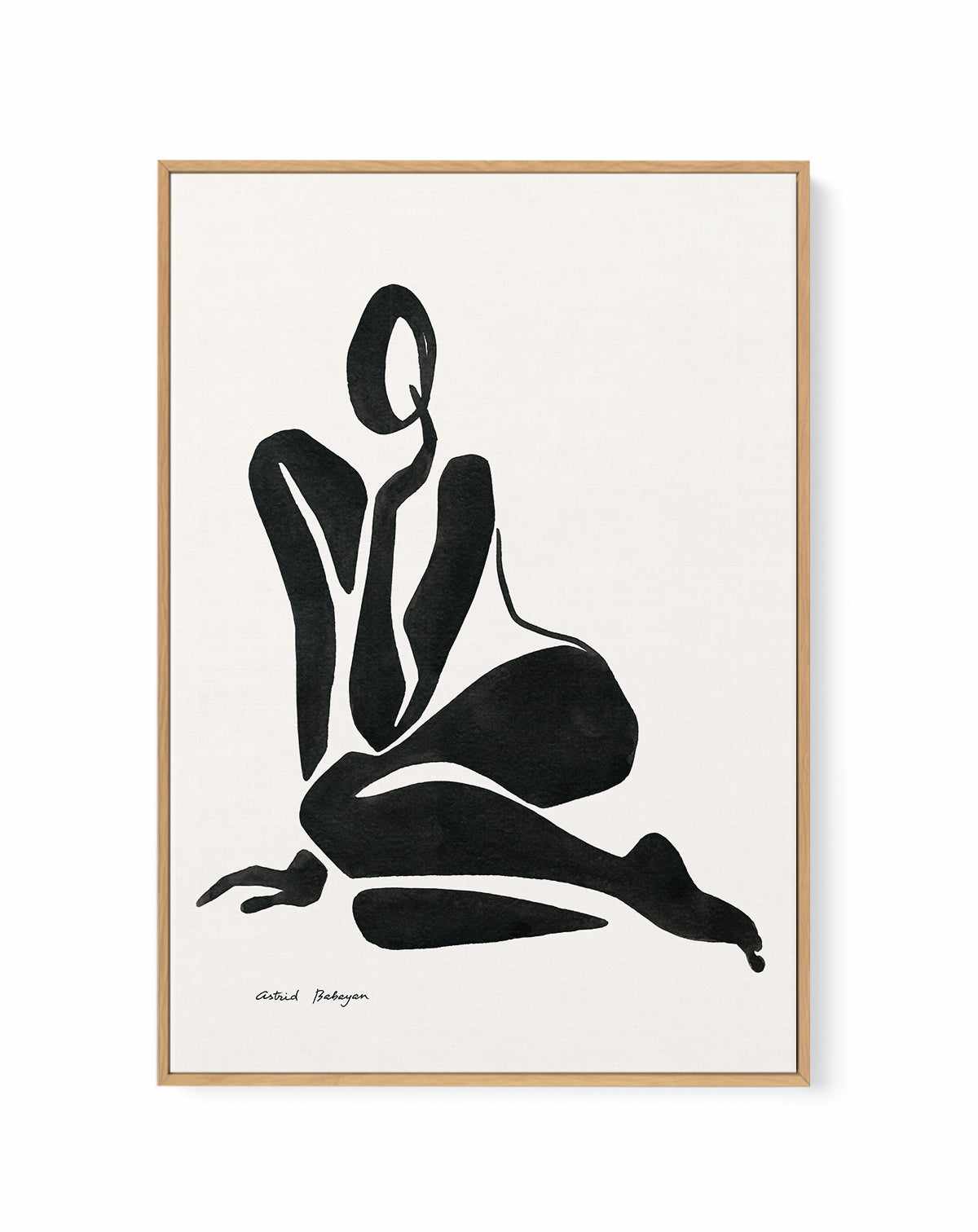 Female Shapes VI in Black I by Astrid Babayan | Framed Canvas Art Print