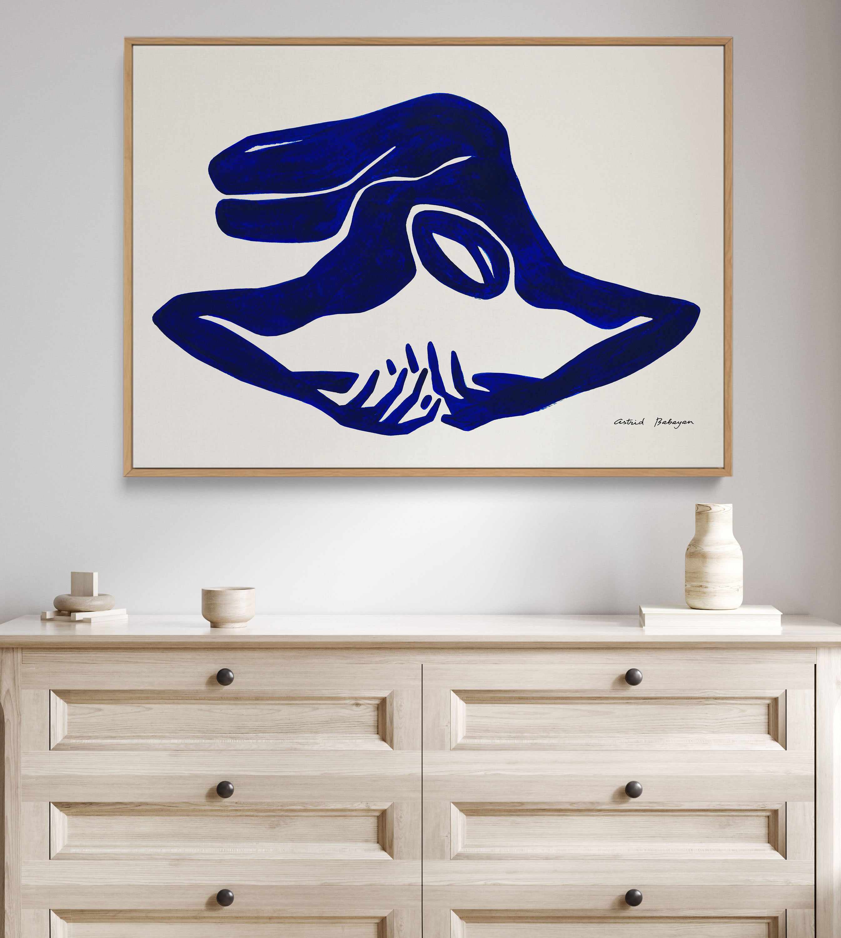 Female Shapes VI in Blue I by Astrid Babayan | Framed Canvas Art Print