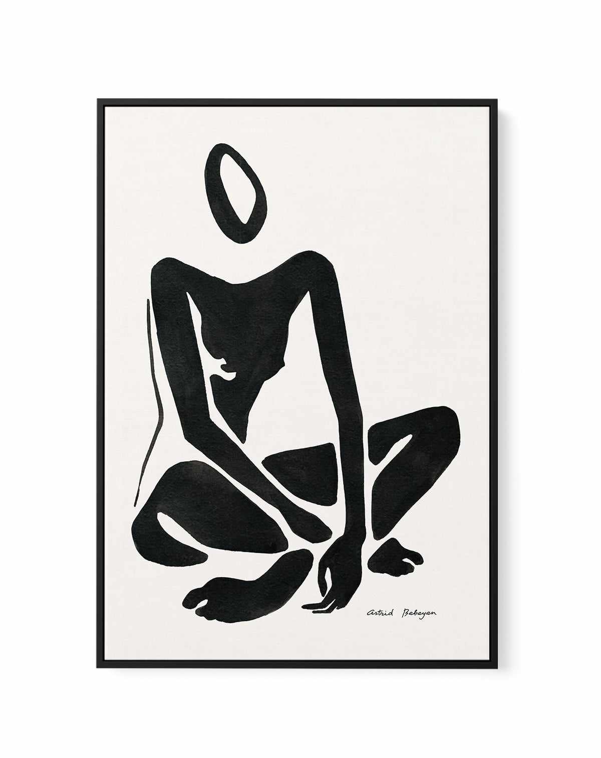 Female Shapes VII in Black I by Astrid Babayan | Framed Canvas Art Print