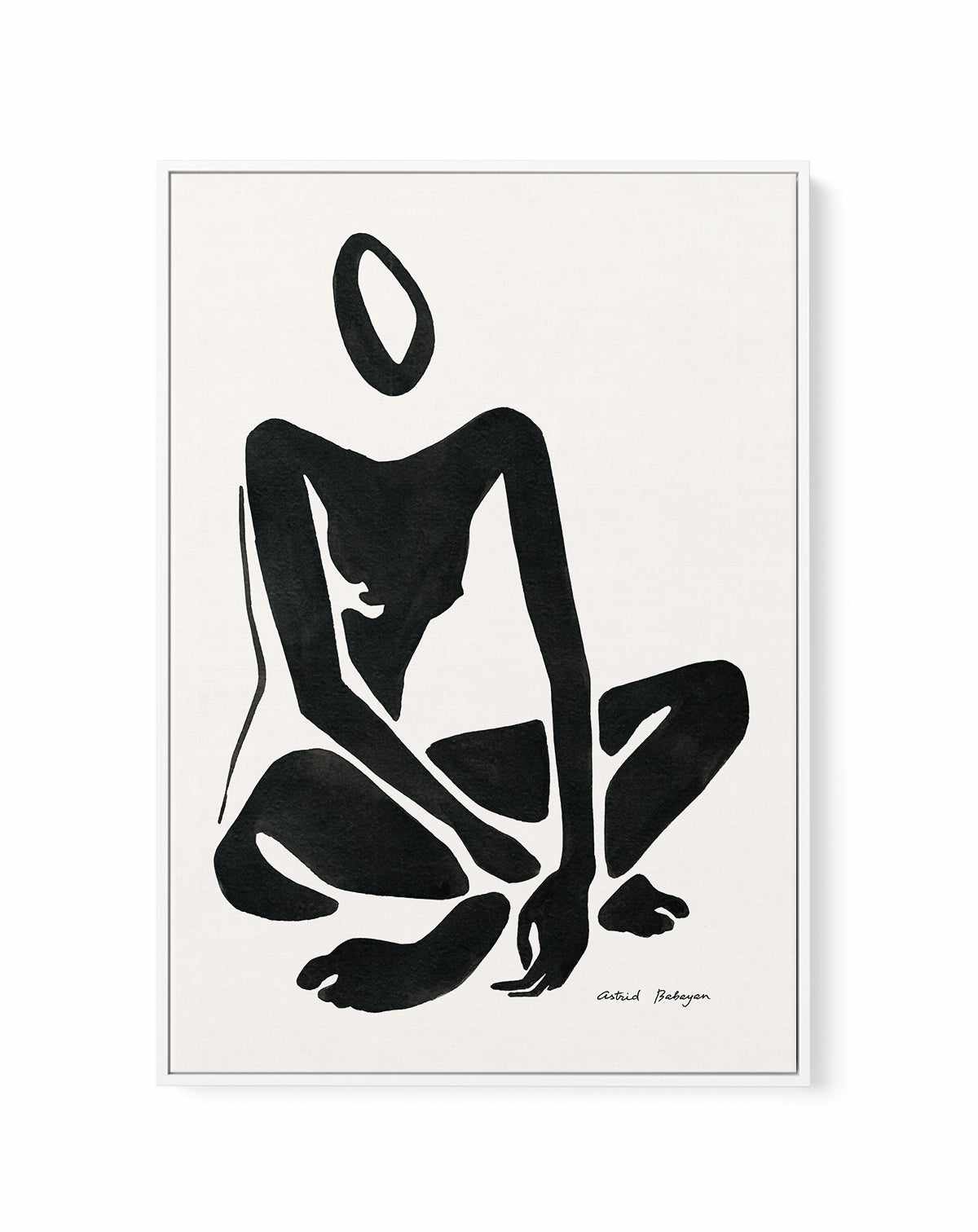 Female Shapes VII in Black I by Astrid Babayan | Framed Canvas Art Print