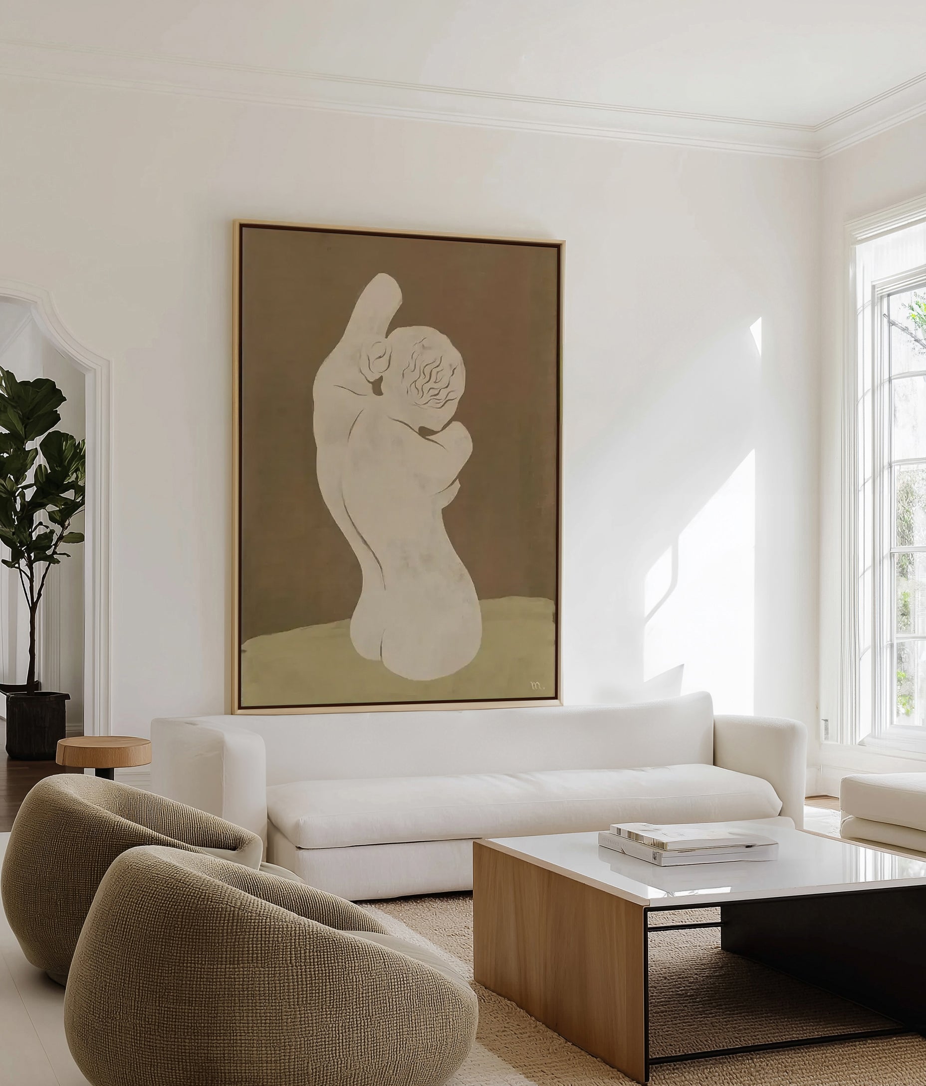Female Torso by Marco Marella | Framed Canvas Wall Art