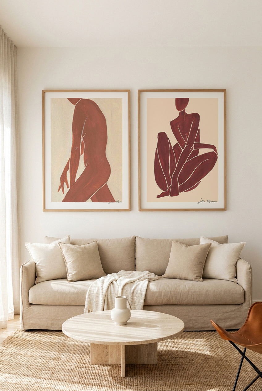 Female Form II & III by Sella Molenaar Art Print Set of 2 | Matching Wall Art