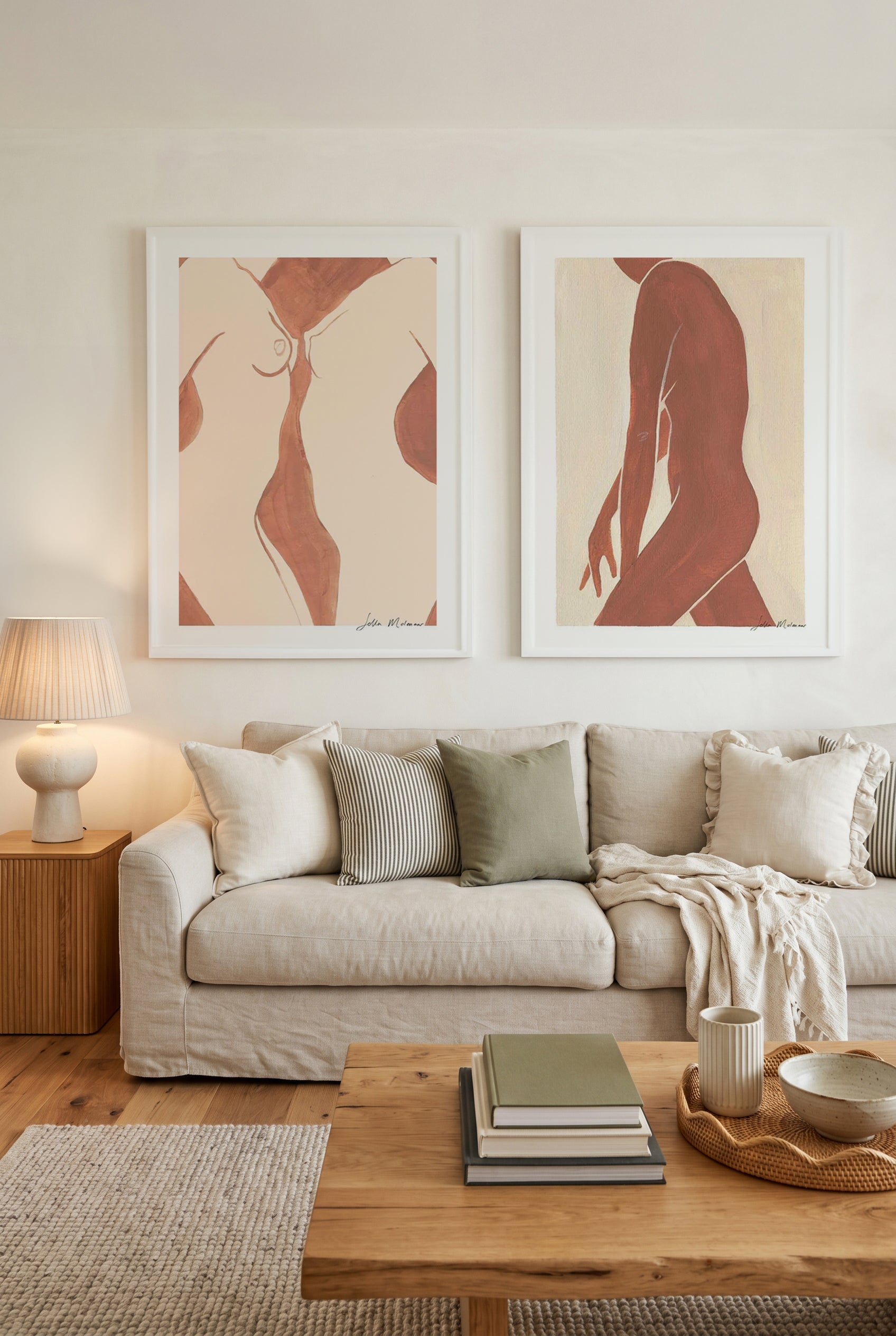 Female Form I & II by Sella Molenaar Art Print Set of 2 | Matching Wall Art