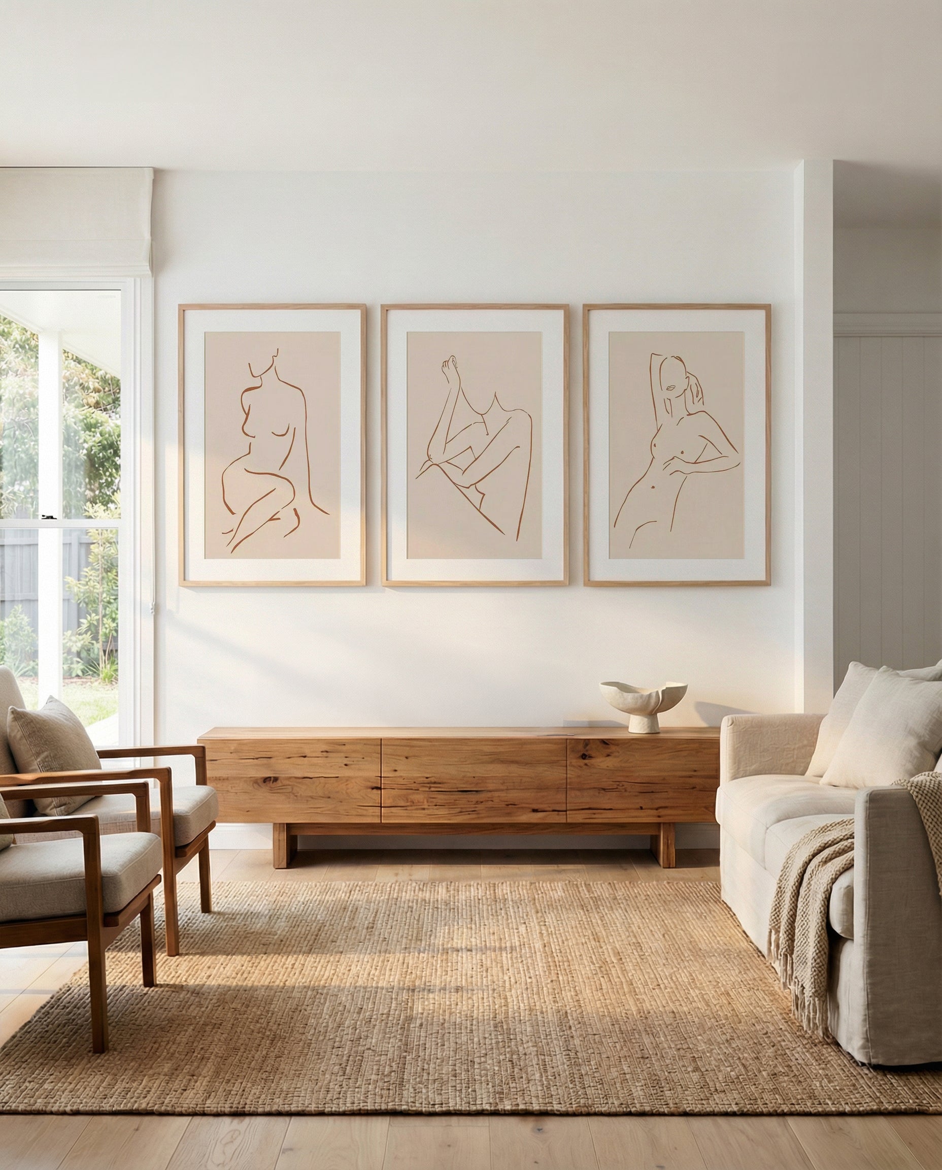 Female Form Terracotta I, II & III | 3 Piece Wall Art Set