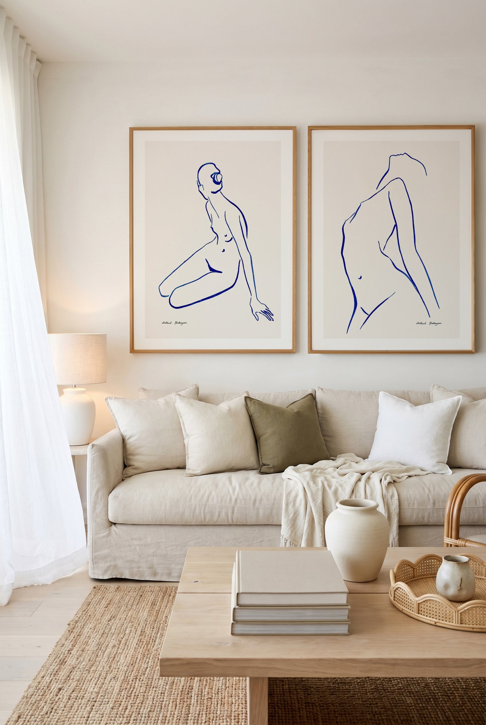 Female Outlines V & VI by Astrid Babayan Art Print Set of 2 | Matching Wall Art