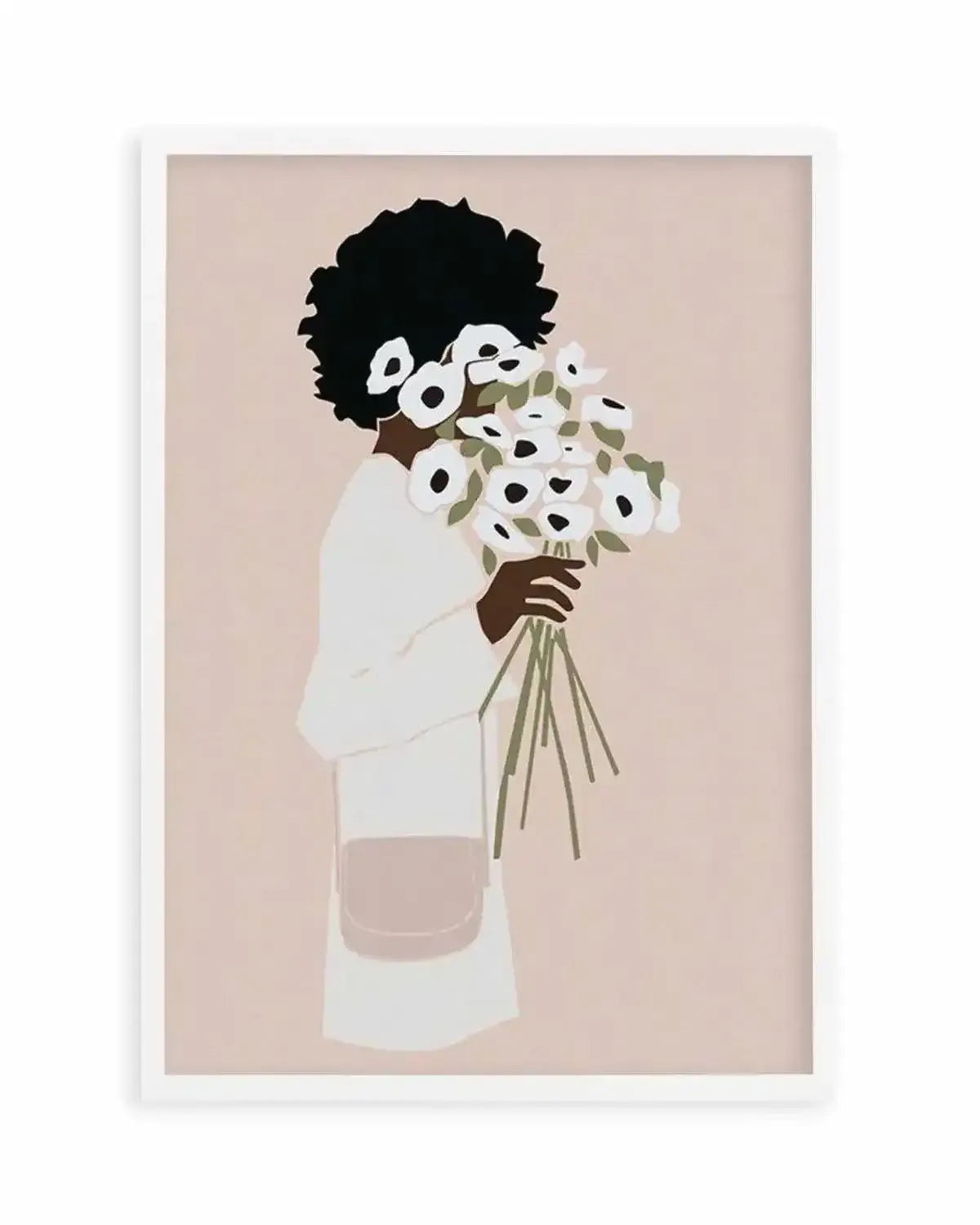 Femme Aux Fleurs Art Print from Olive et Oriel where you can shop wallpaper and artworks online