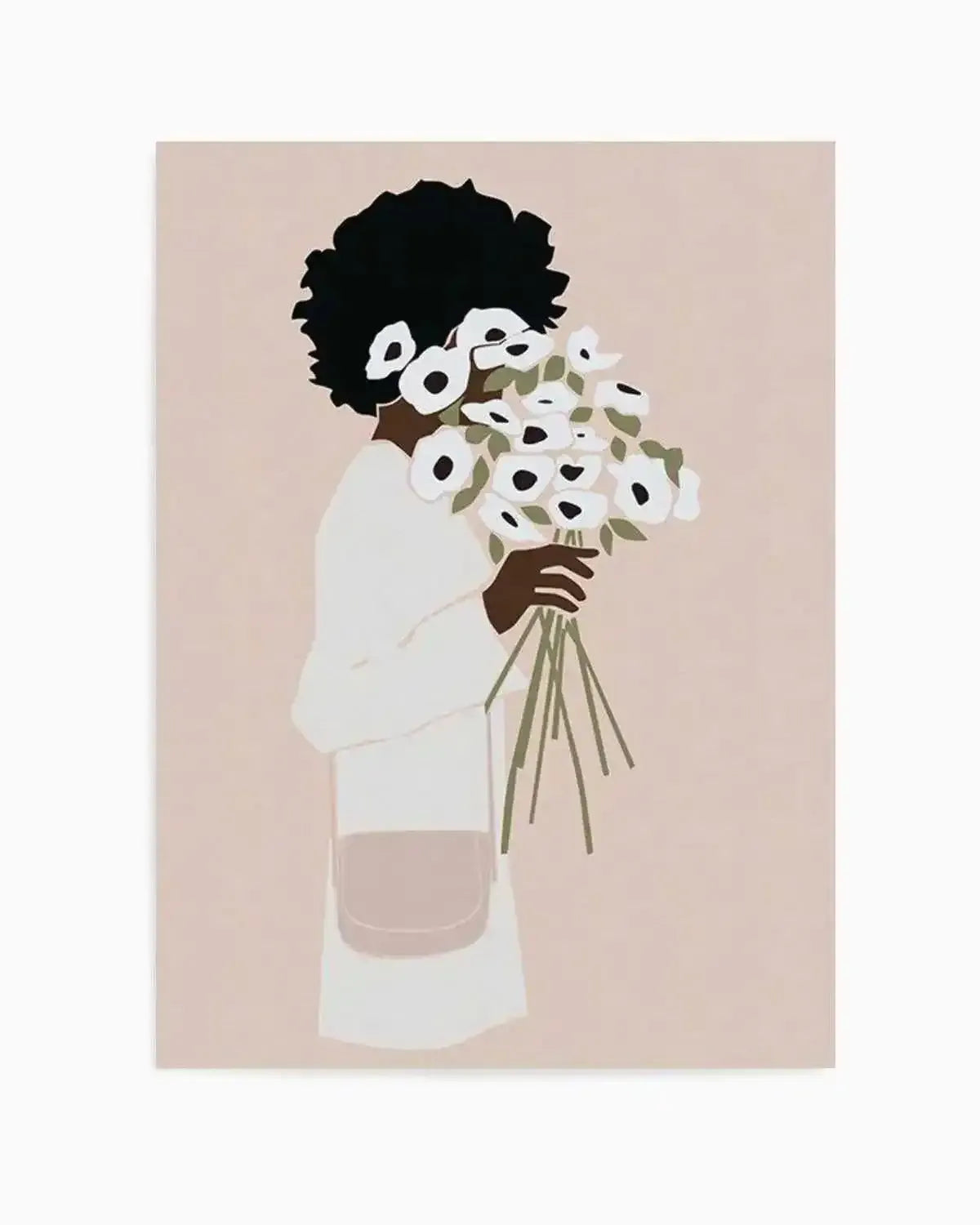 Femme Aux Fleurs Art Print from Olive et Oriel where you can shop wallpaper and artworks online