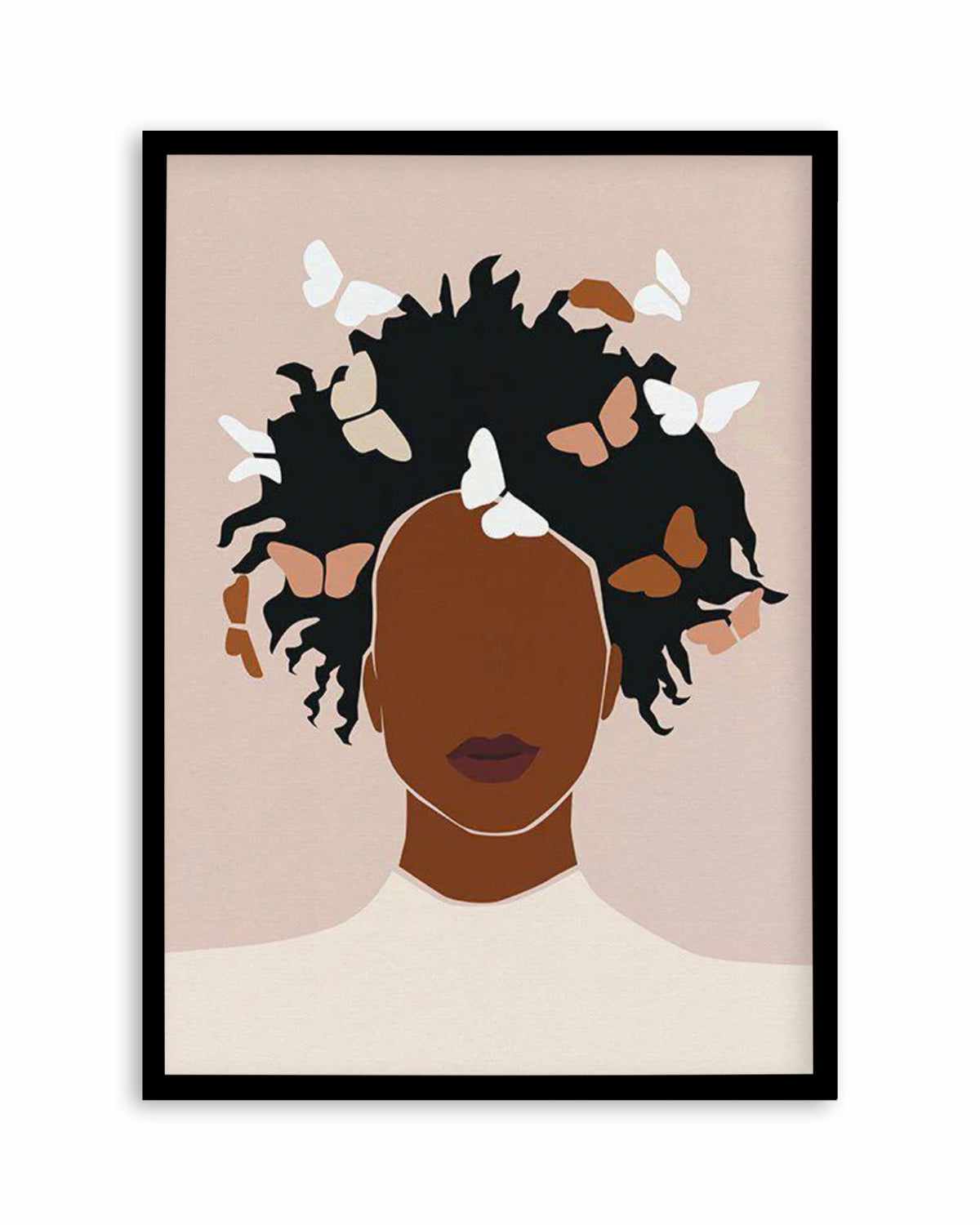 Femme Aux Papillons Art Print