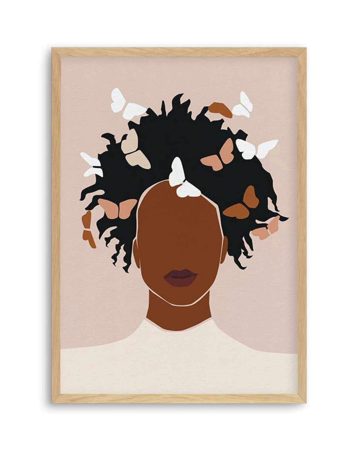 Femme Aux Papillons Art Print