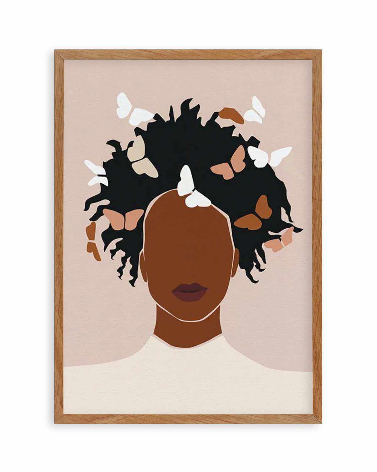 Femme Aux Papillons Art Print