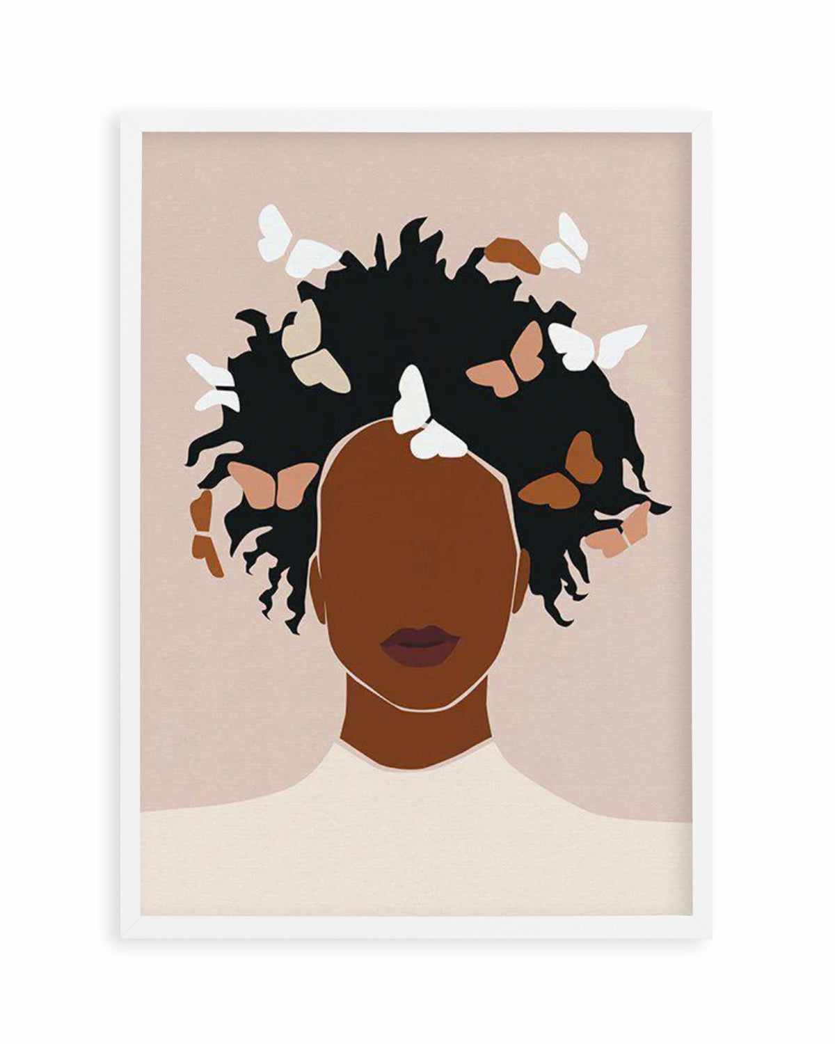 Femme Aux Papillons Art Print