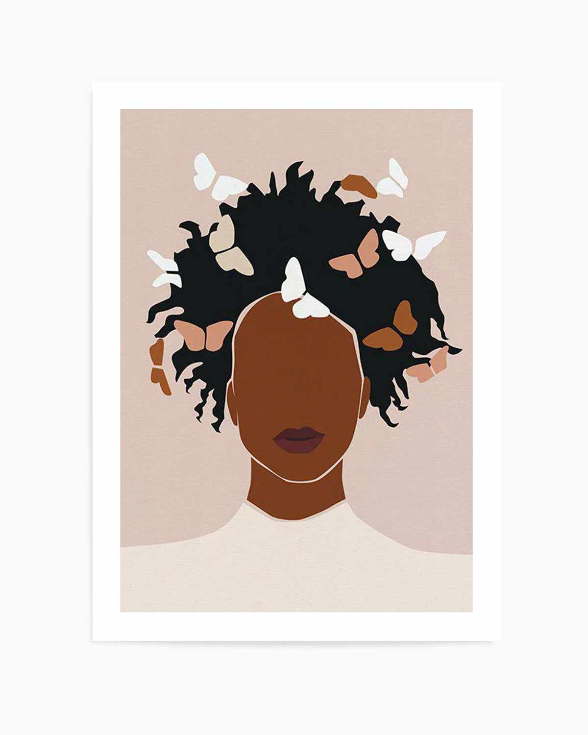 Femme Aux Papillons Art Print