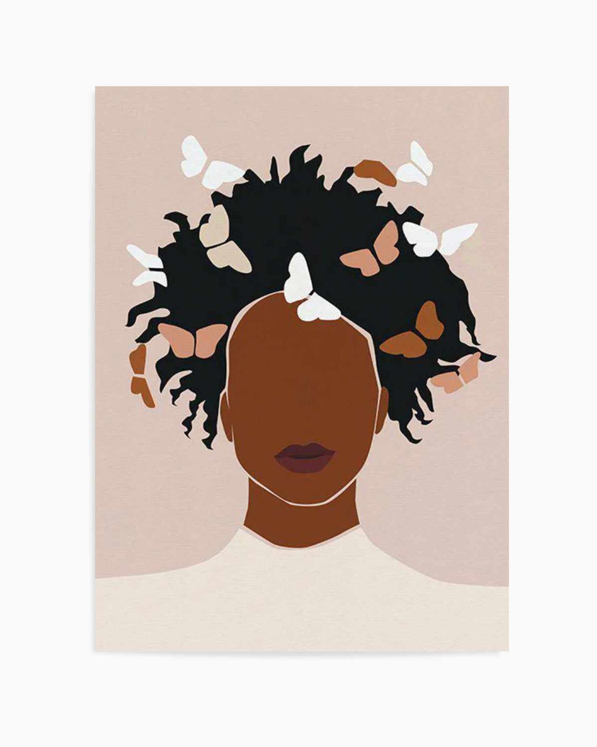 Femme Aux Papillons Art Print