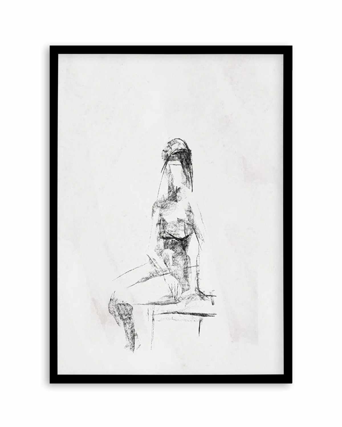 Femme in Charcoal II Art Print