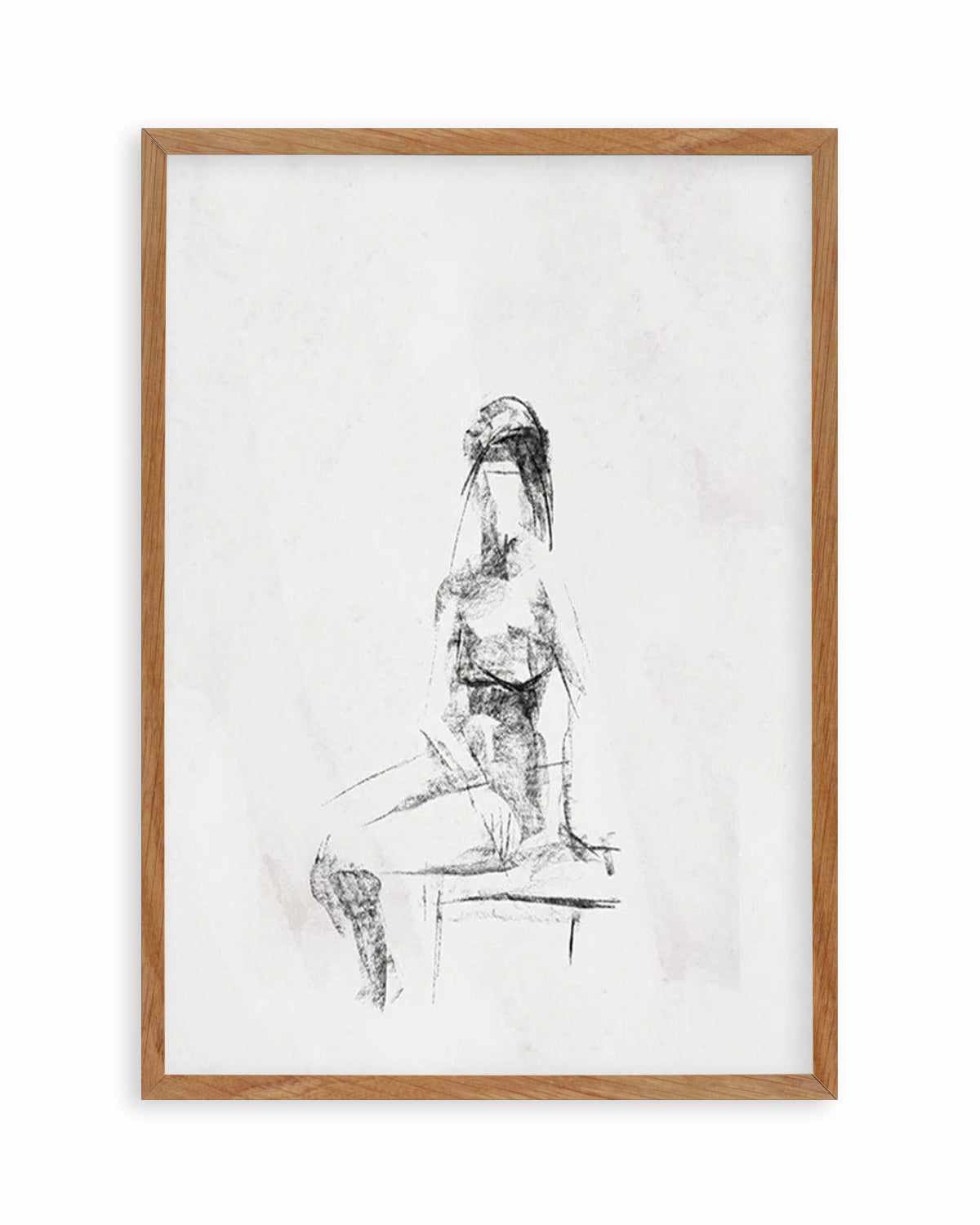 Femme in Charcoal II Art Print