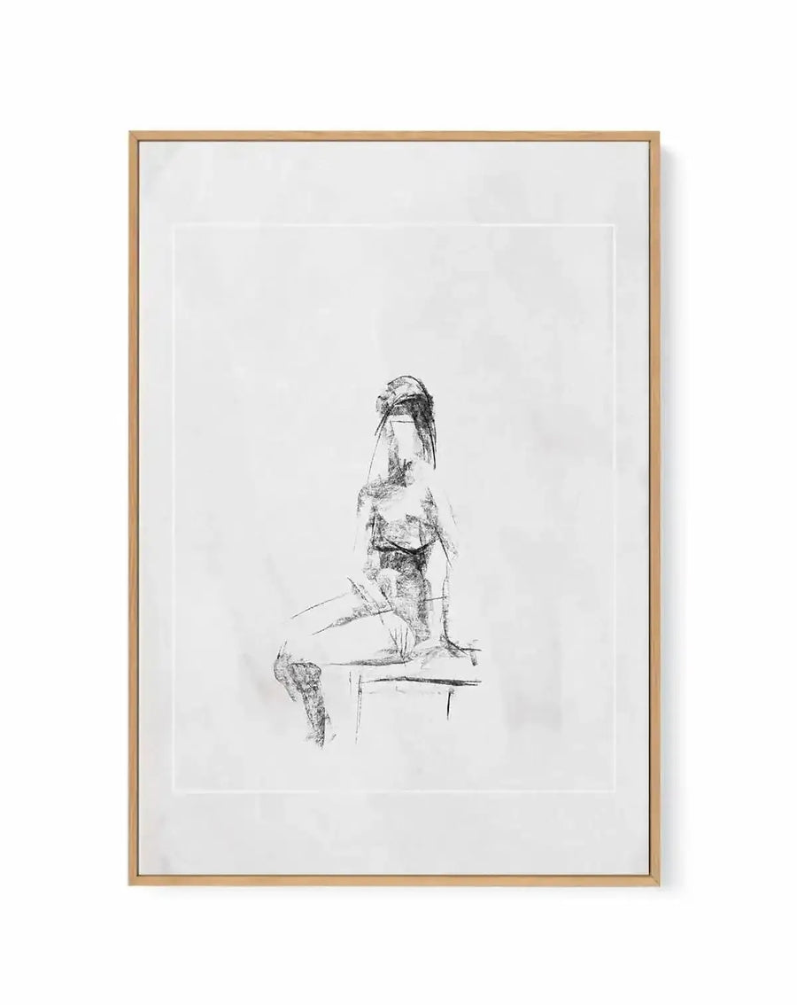 Femme in Charcoal II | Framed Canvas Art Print from Olive et Oriel where you can shop wallpaper and artworks online