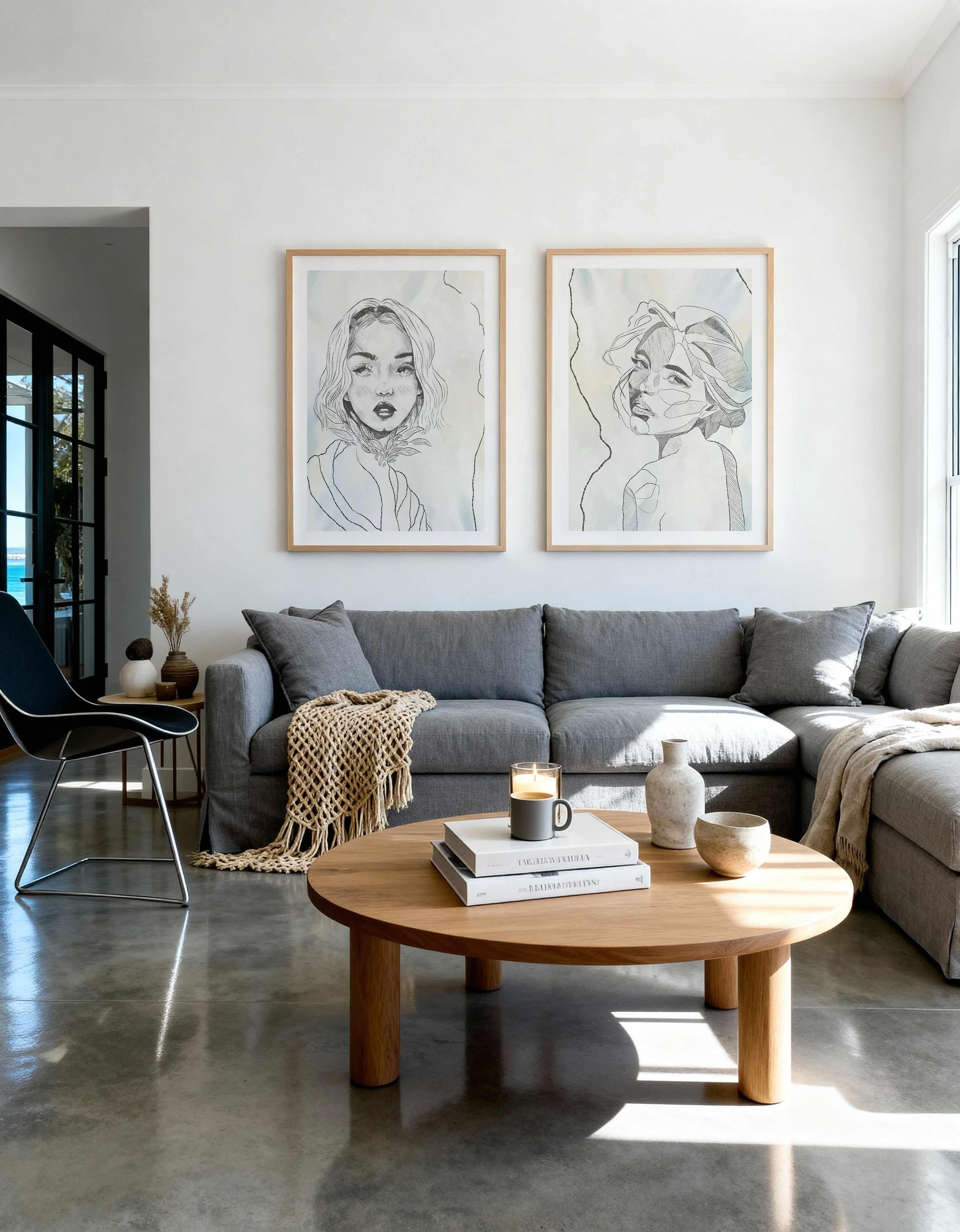 Femme en Lignes I & II Art Print Set of 2 | Matching Wall Art from Olive et Oriel where you can shop wallpaper and artworks online